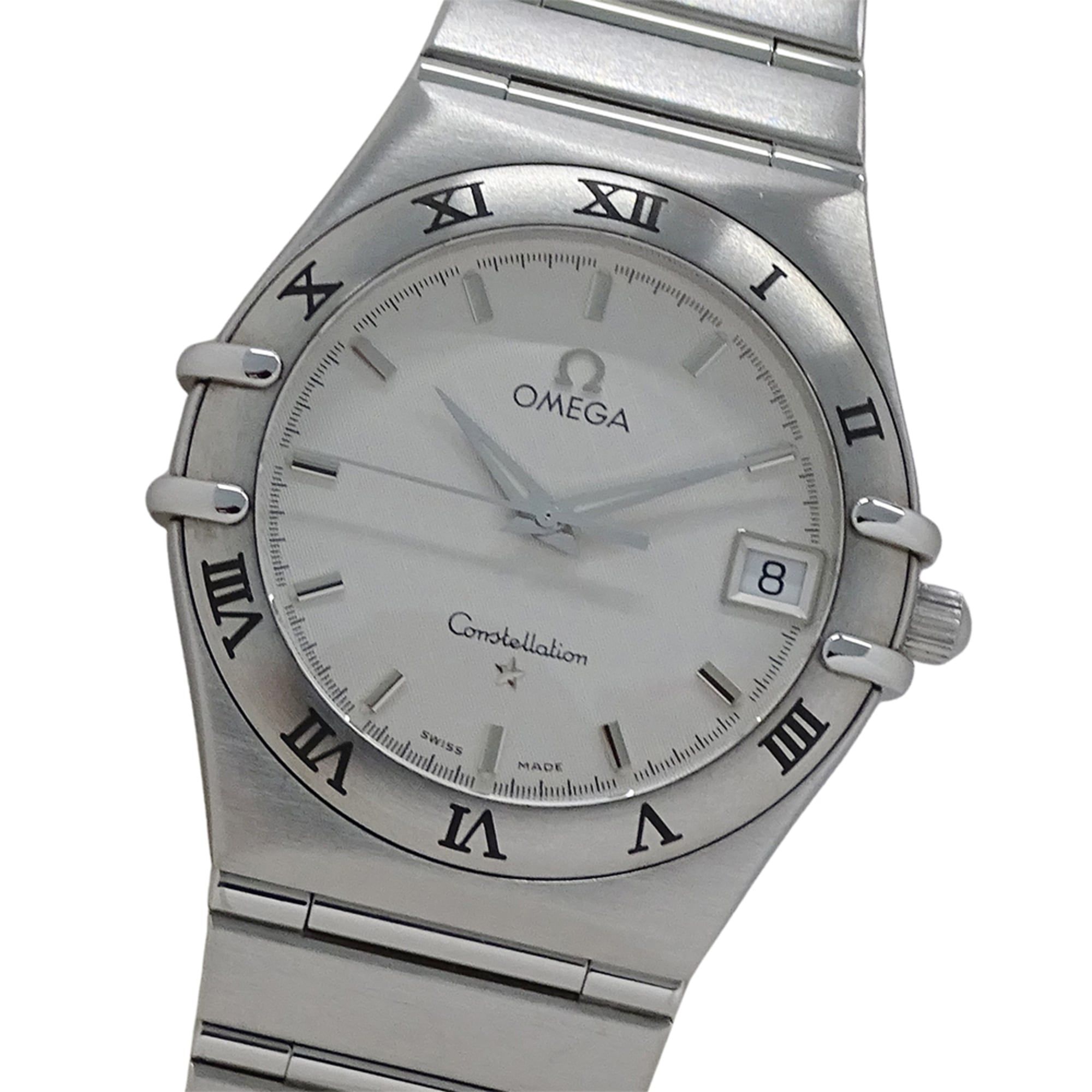 OMEGA Constellation 1512.30 Men's Watch, Date, Quartz, QZ, Stainless Steel, Silver, White, Polished