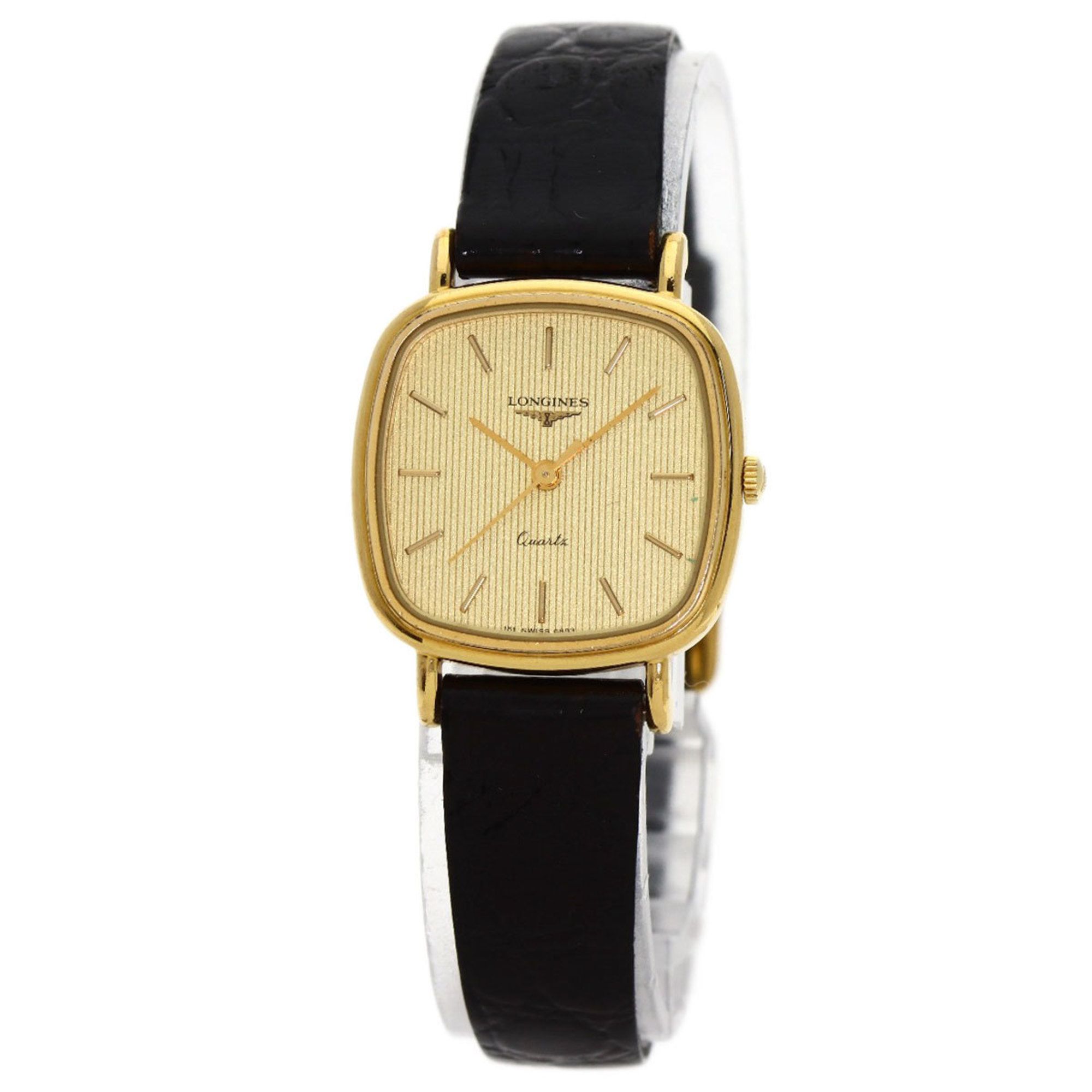 Longines Square Face Watch GP Leather Ladies