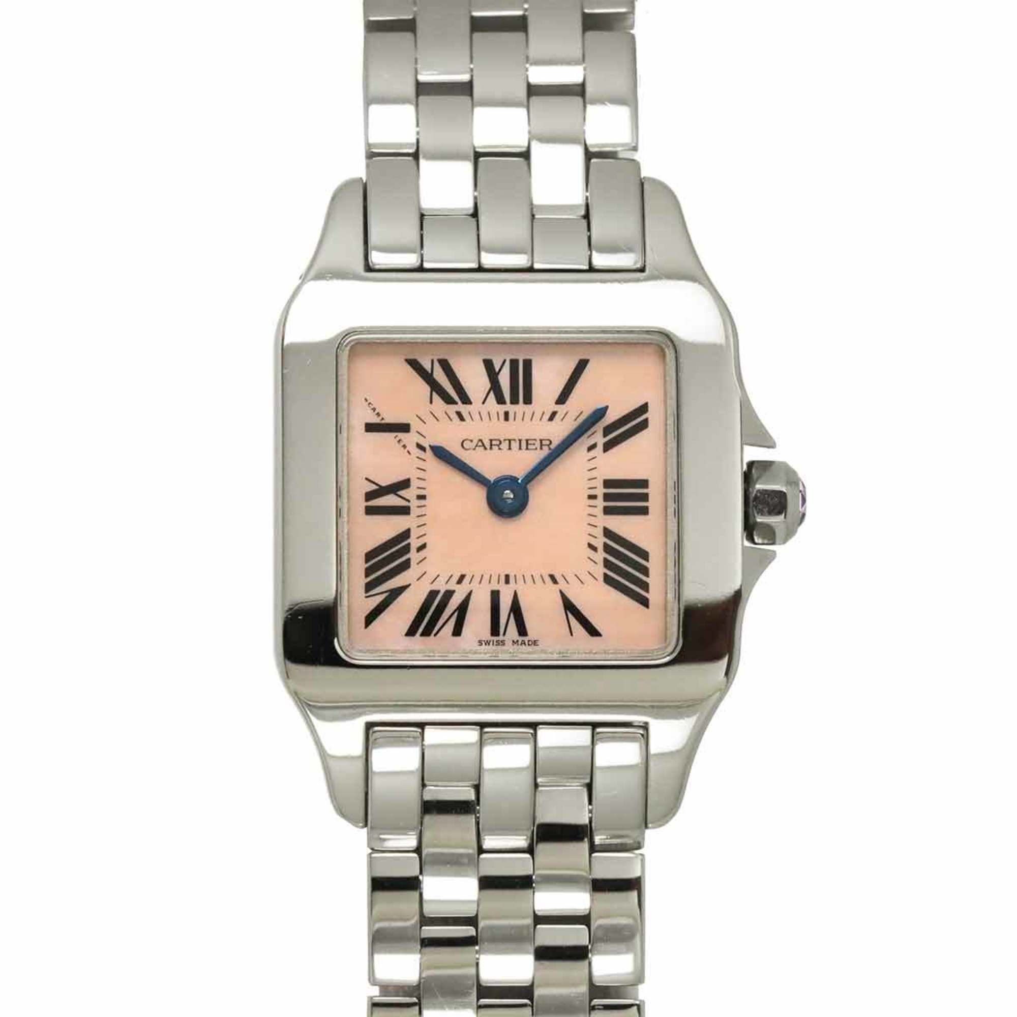 Cartier Santos Demoiselle SM W25075Z5 Women's Pink Shell Quartz Watch