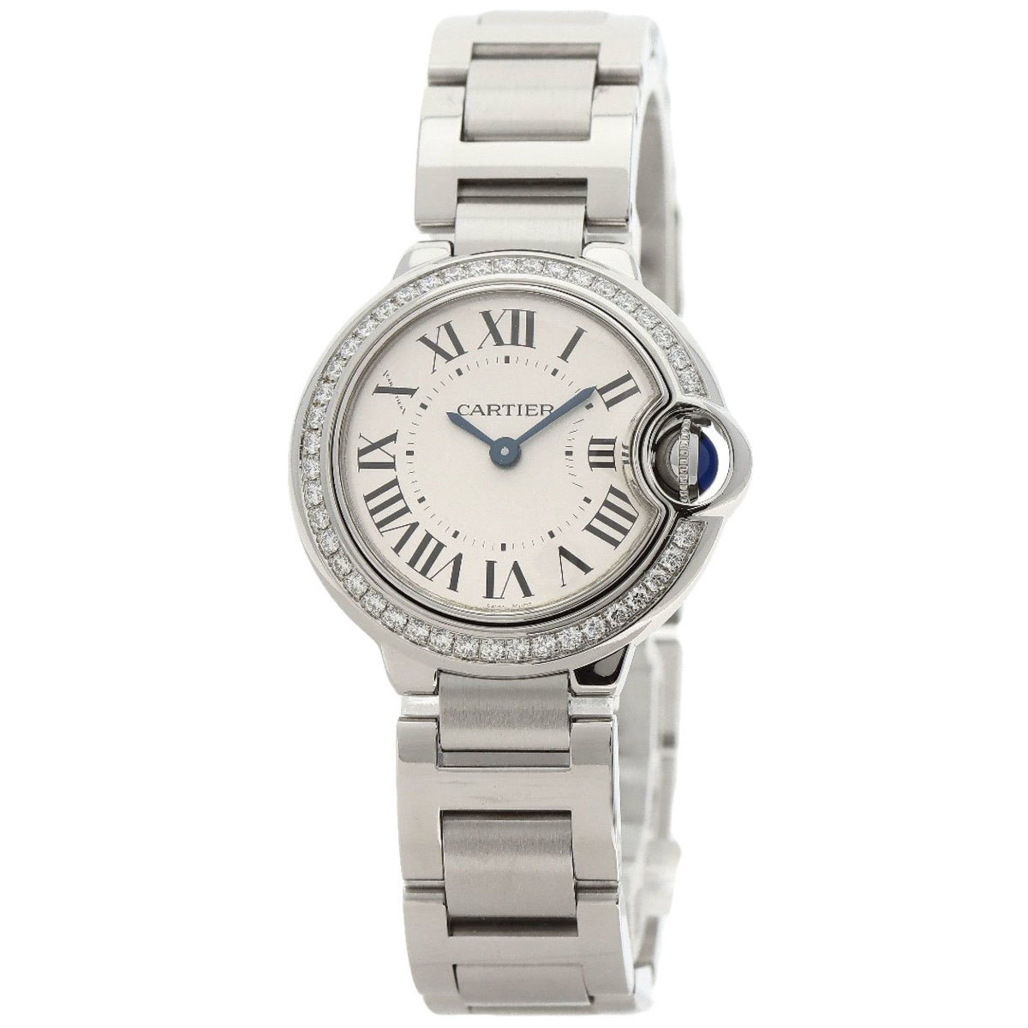 Cartier W4BB0015 Ballon Bleu Bezel Diamond Watch Stainless Steel/SS Women's