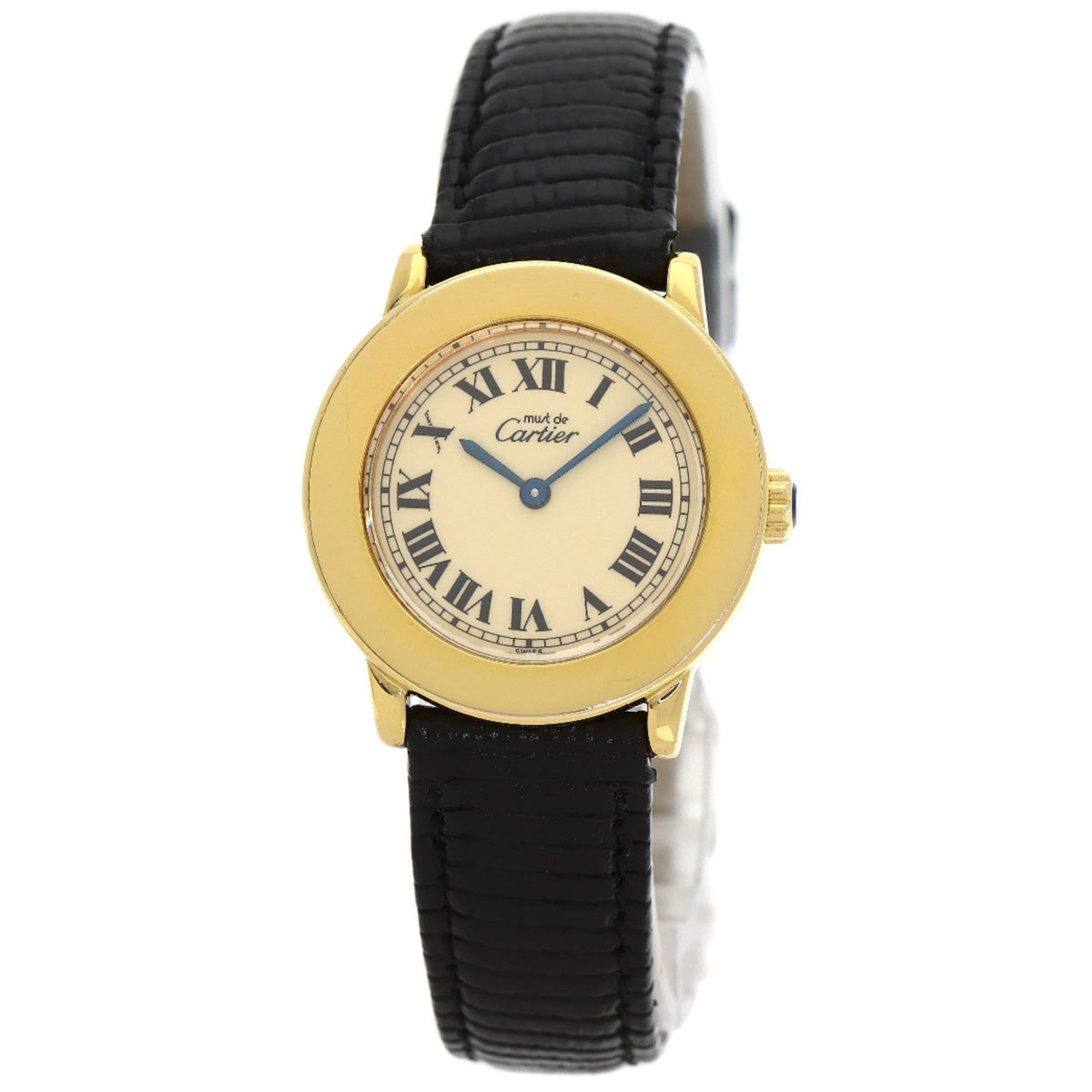Cartier Mastrondo W1008743 Silver Leather Watch for Women