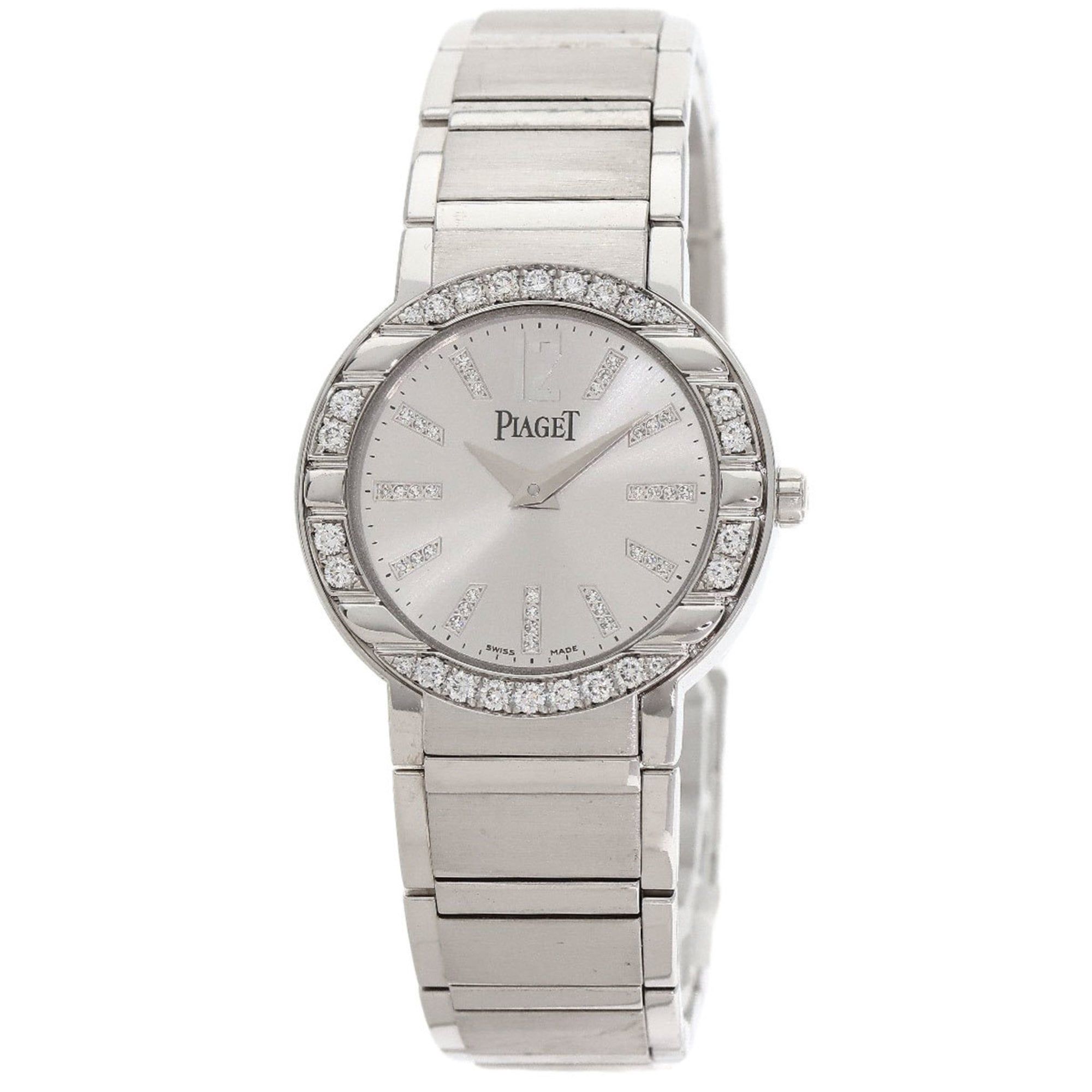 Piaget P10140 Polo Diamond Watch, 18K White Gold/18KWG/Diamond, Women's