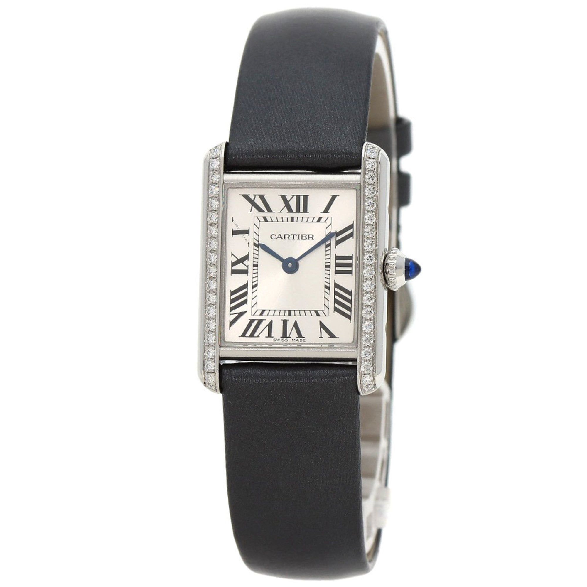 Cartier Tank Must de W4TA0016 SM Watch in Stainless Steel and Leather for Women