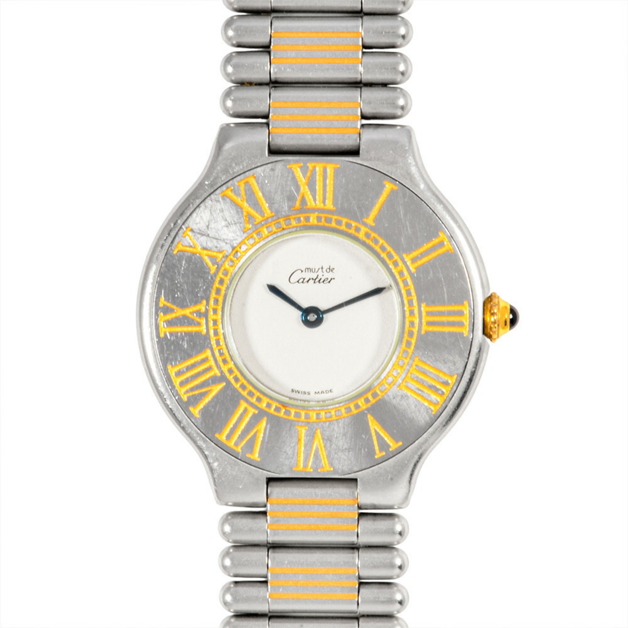Cartier W10050F4 Vantianne Must 21 Quartz Watch with Ivory Dial for Men