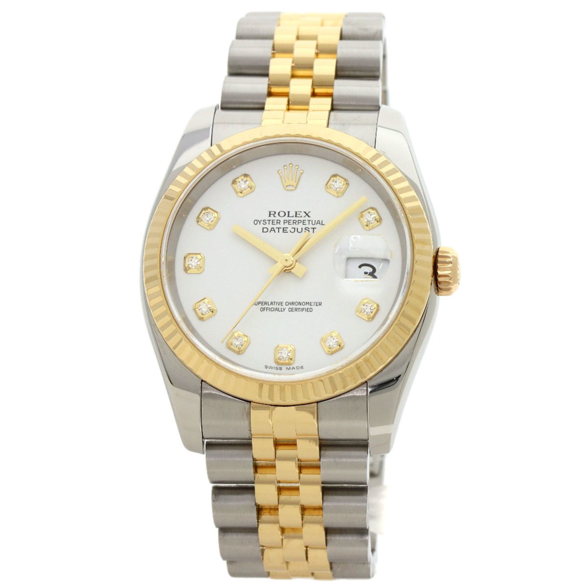 Rolex 116233G Datejust 10P Diamond Watch Stainless Steel SSxK18YG Men's ROLEX