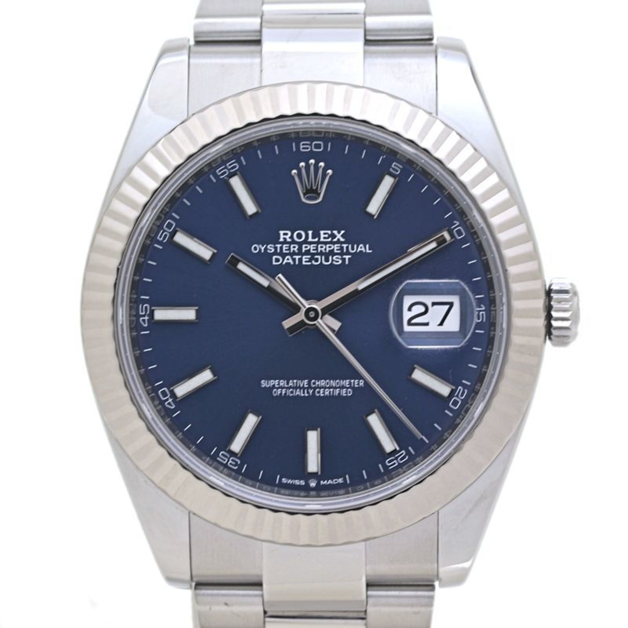 ROLEX Rolex Datejust 41 Bright Blue 126334 Men's Watch 18K White Gold and Stainless Steel 40208