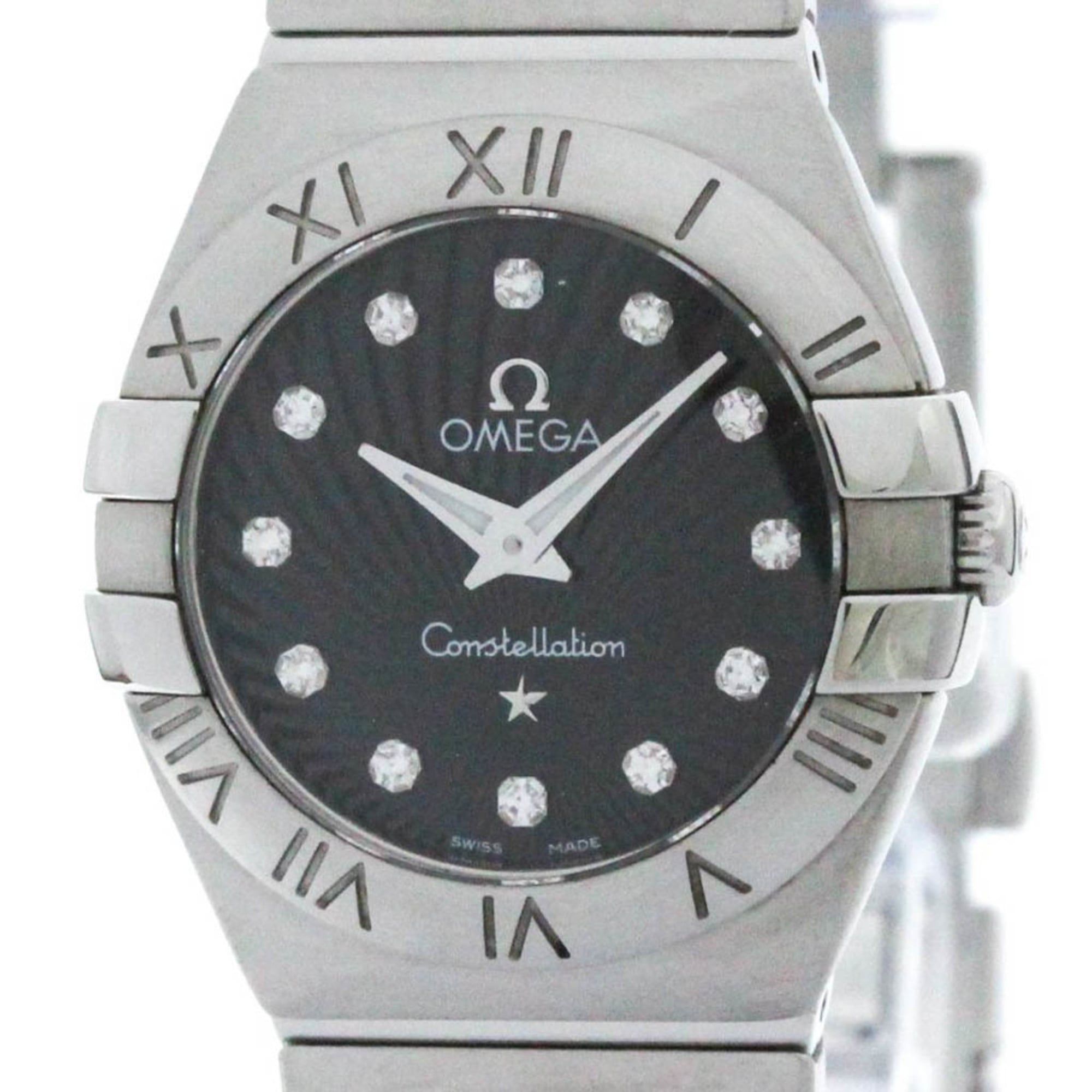 OMEGA Constellation Brush Diamond Steel Watch 123.10.24.60.51.001