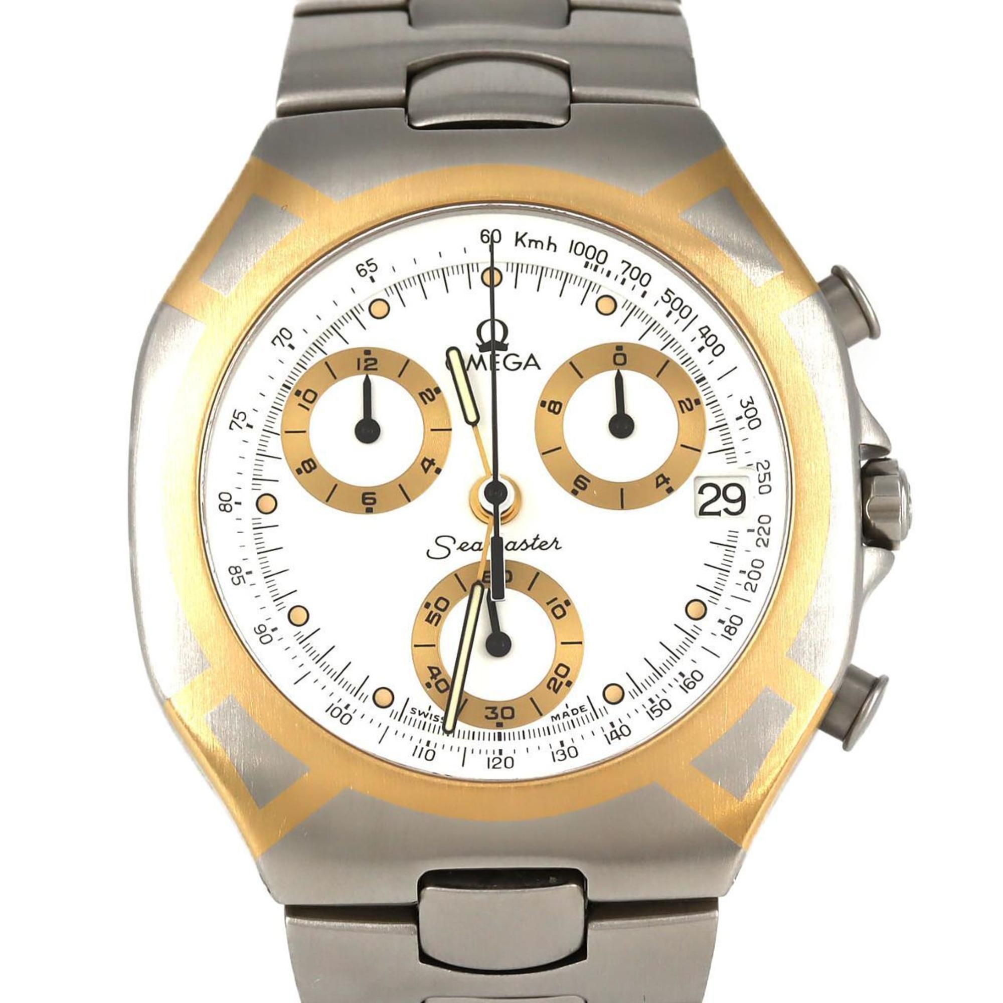Omega Seamaster Polaris Chronograph GP Two-Tone 386.1031 SSxGP Quartz Wristwatch