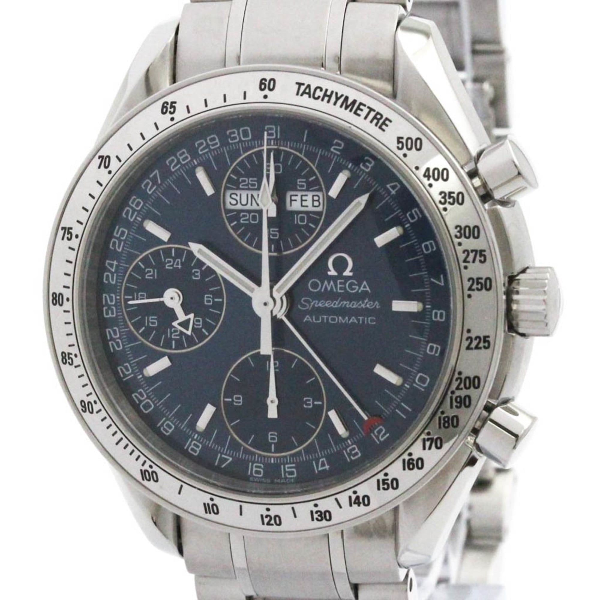 OMEGA Speedmaster Triple Date Steel Automatic Watch 3523.80 Polished