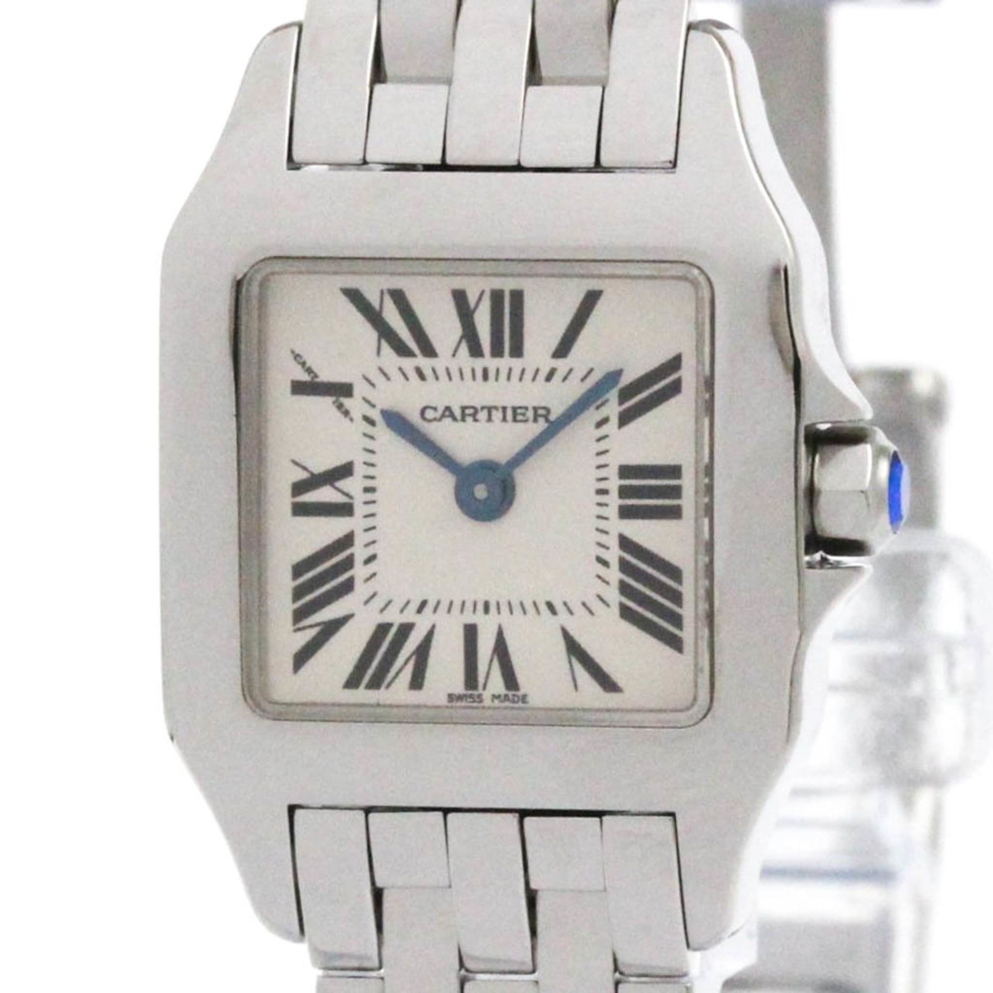 CARTIER Santos Demoiselle Steel Quartz Ladies Watch W25064Z5 Polished