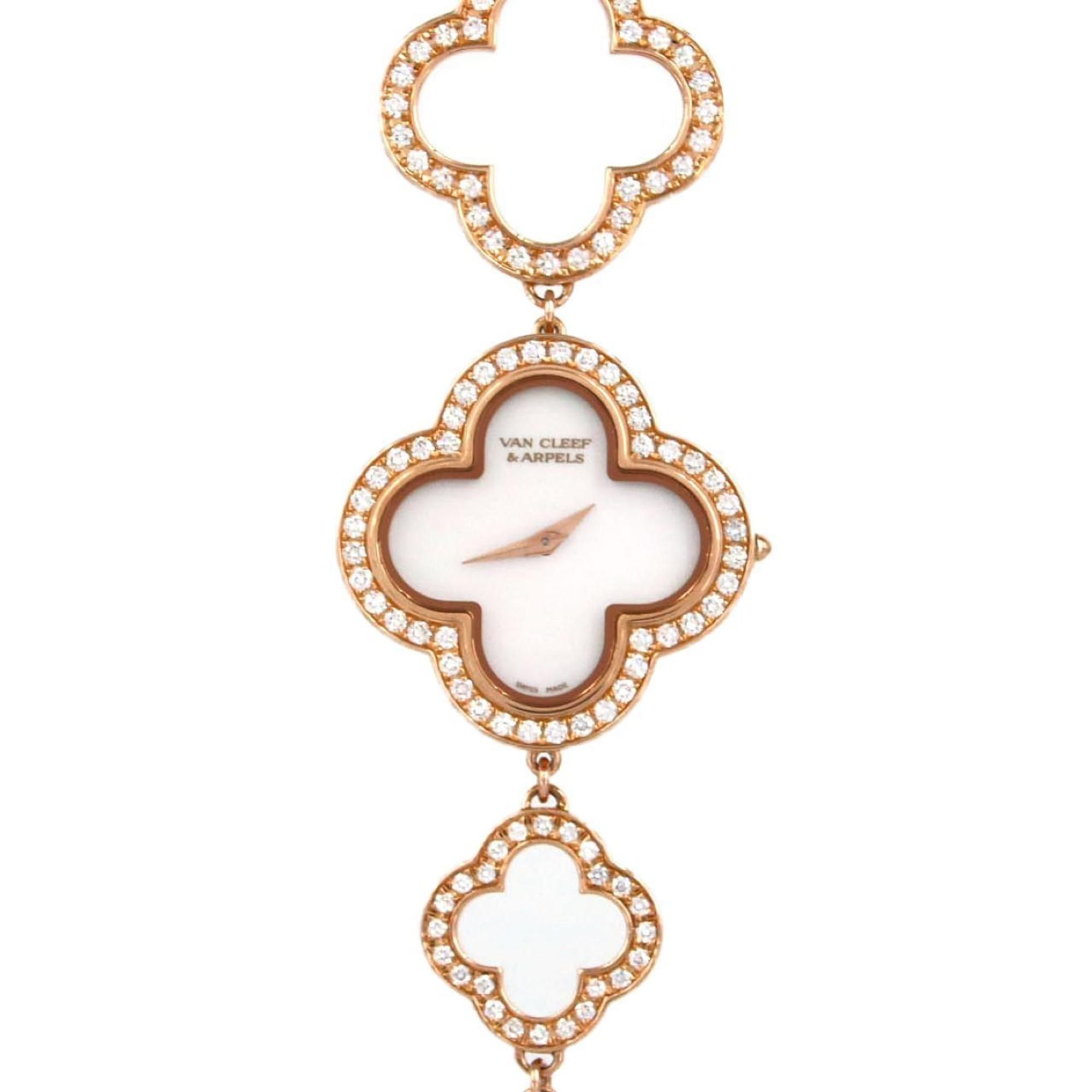 Van Cleef & Arpels Alhambra PG D Bracelet 2365149 VCARN5KC00 PG/RG Quartz Watch
