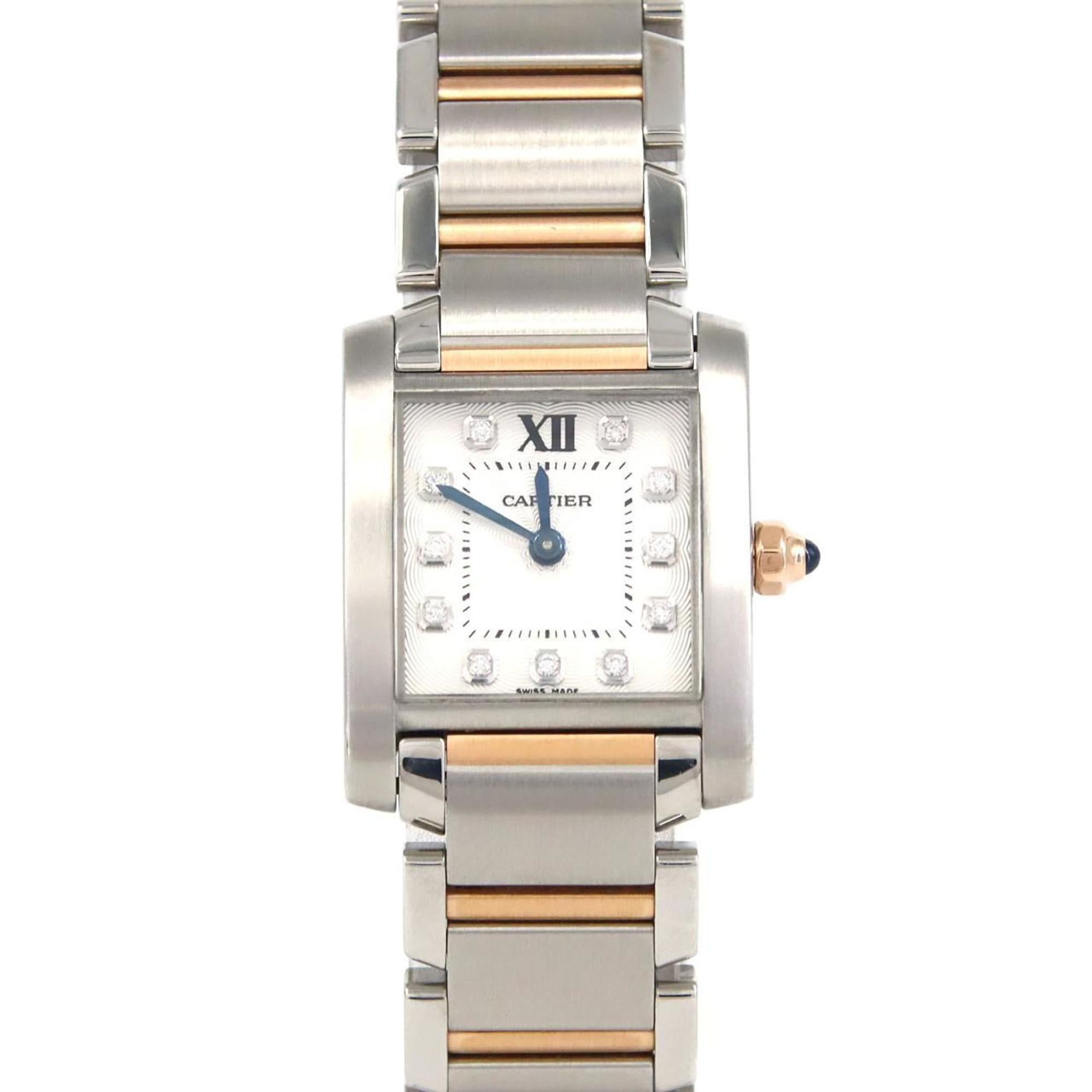 Cartier Tank Française SM PG Combination 11P WE110004 SSxPG Quartz Wristwatch