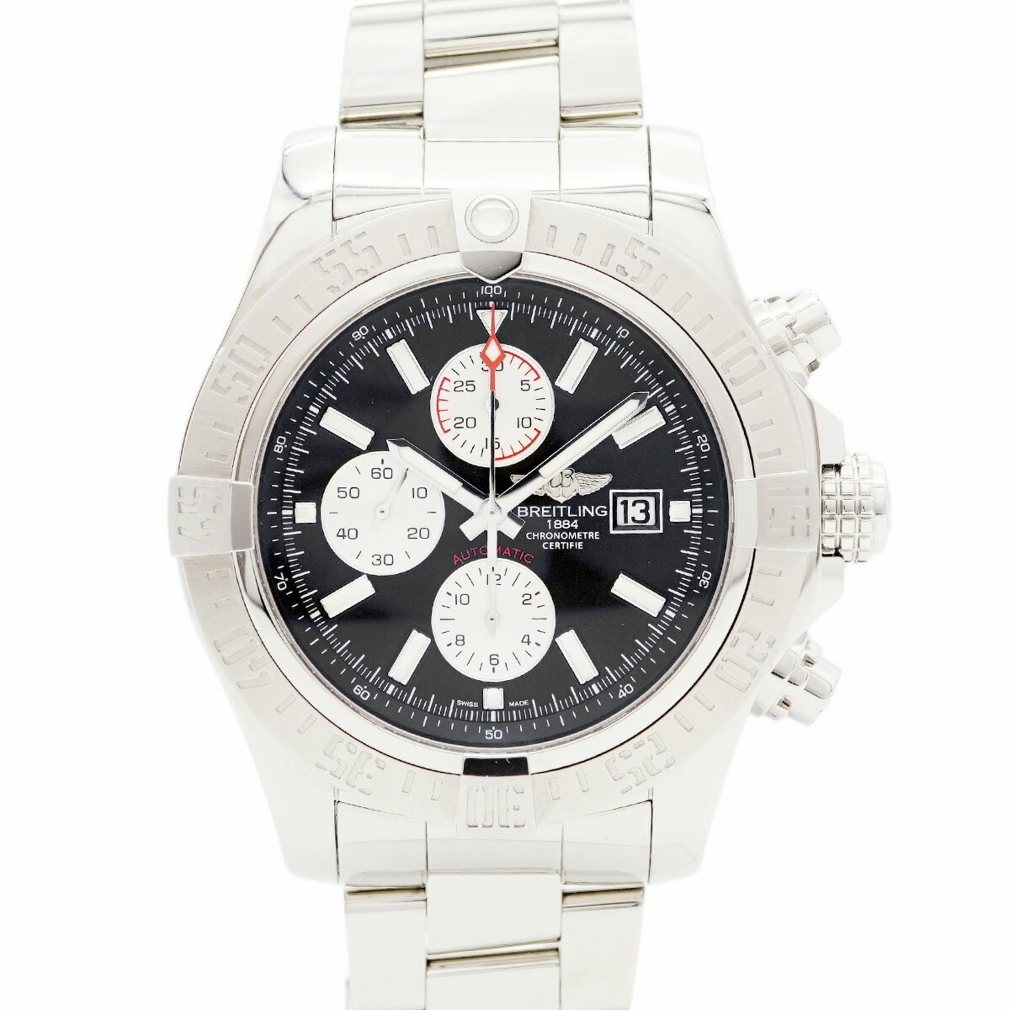 Breitling Super Avenger II A13371 Black Dial Men's Watch