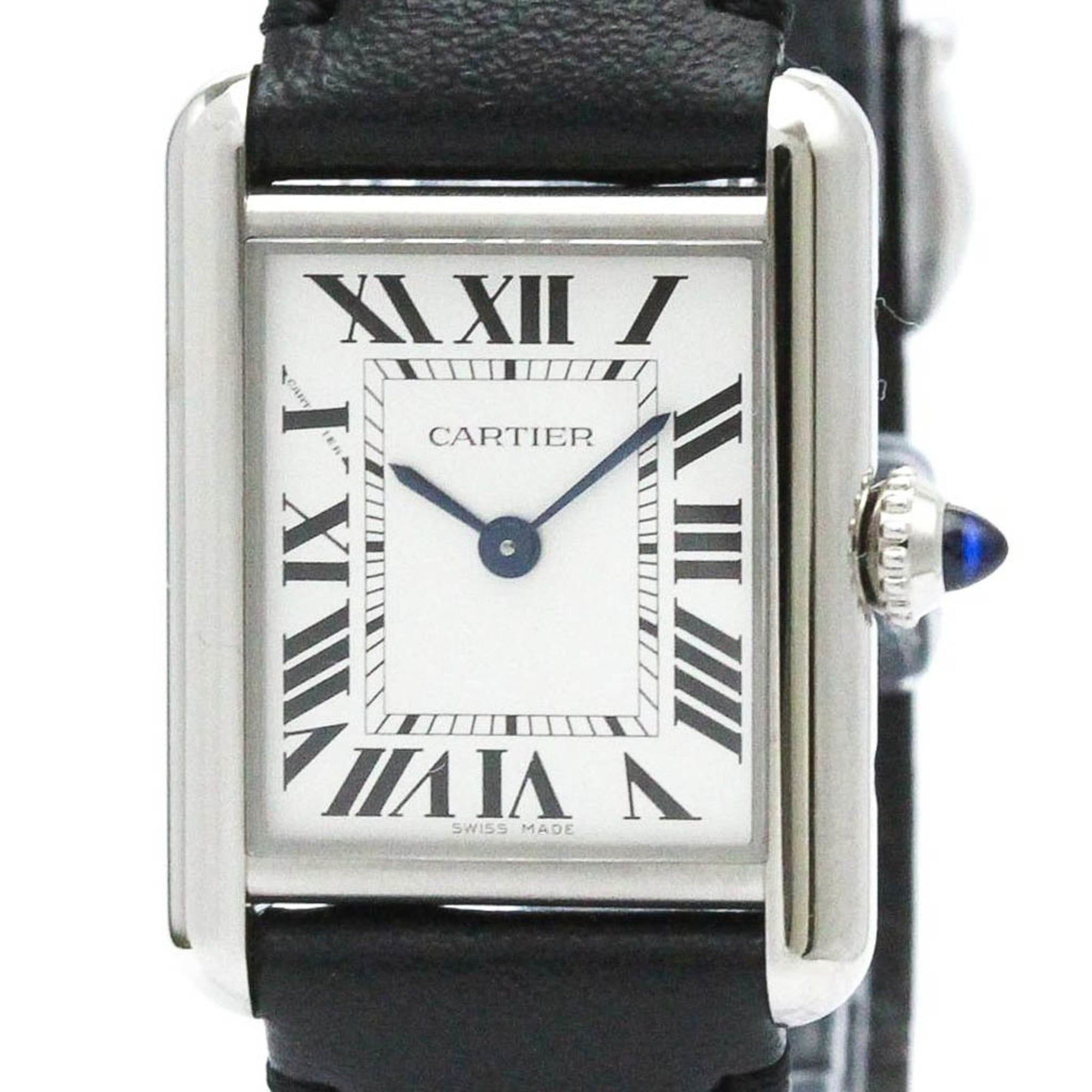 Polished CARTIER Tank Must SM Steel Solar Ladies Watch WSTA0060
