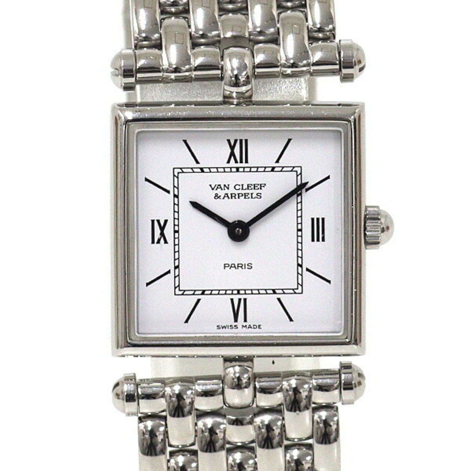 Van Cleef & Arpels Women's Classic Cale 522642 Watch with White Dial and Stainless Steel Quartz Move