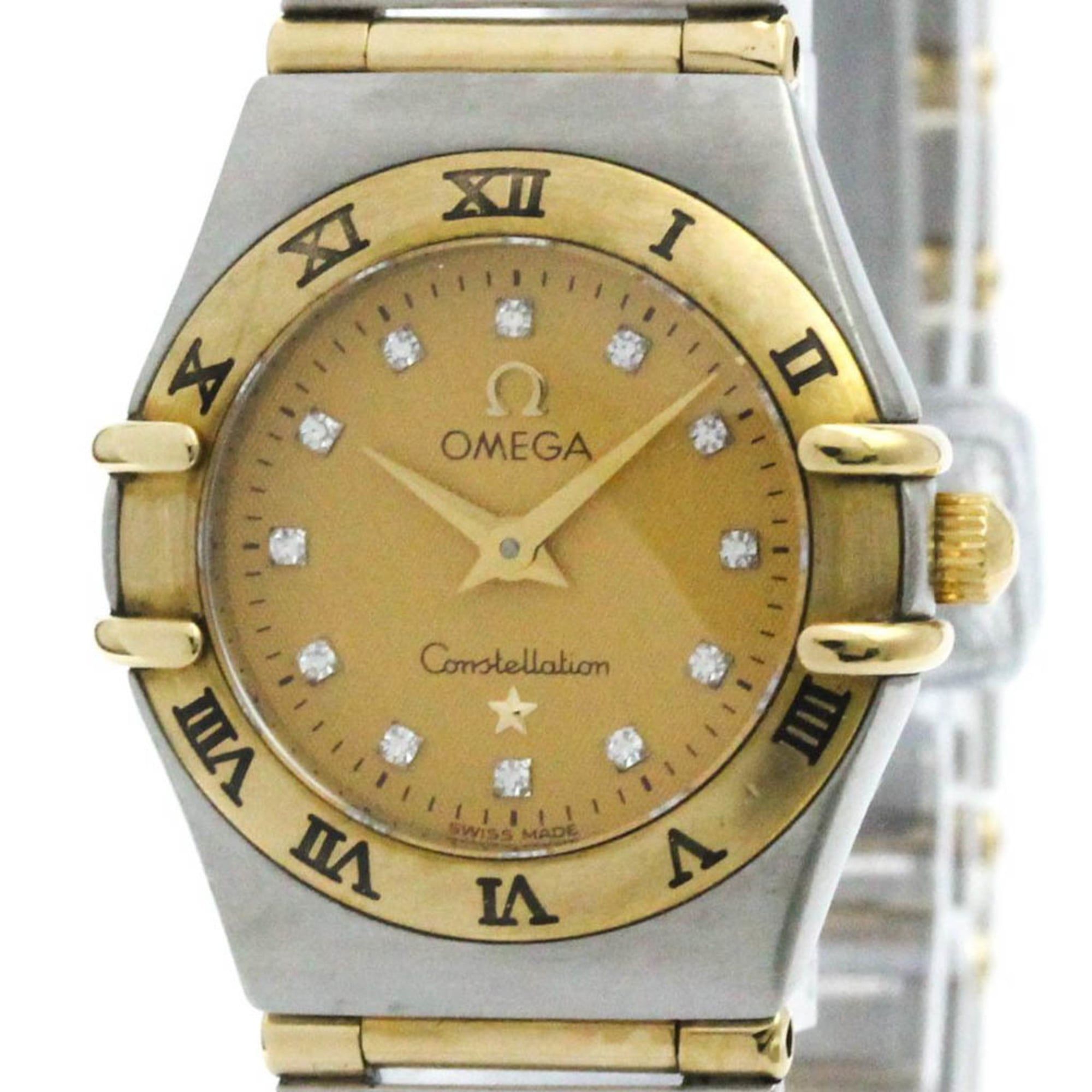 Polished OMEGA Constellation Diamond 18K Gold Steel Watch 1262.15