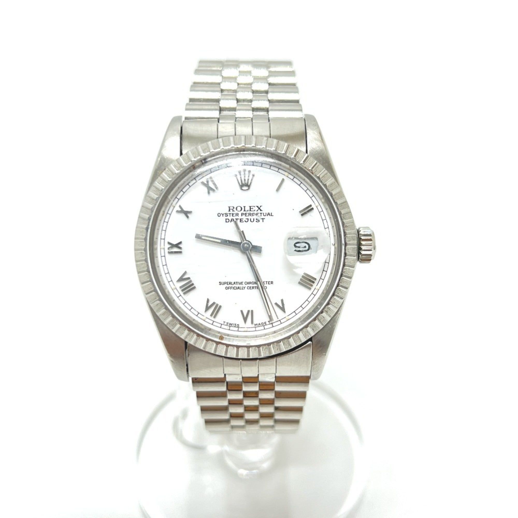 ROLEX Datejust 16030 Automatic Watch, Stainless Steel/White, Men's, Silver