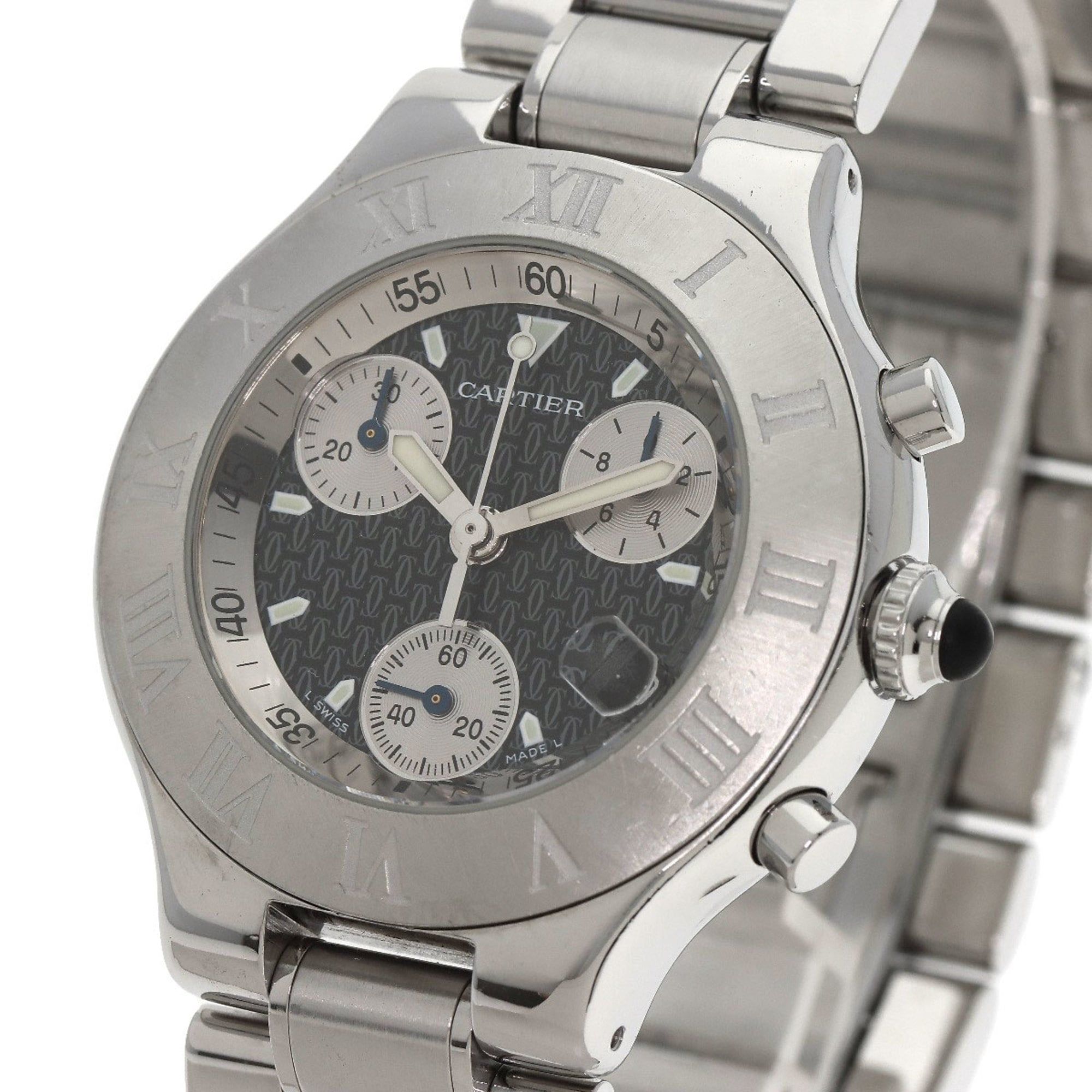 Cartier W101072T2 Chronoscuff 21 Watch Stainless Steel SS Men's CARTIER
