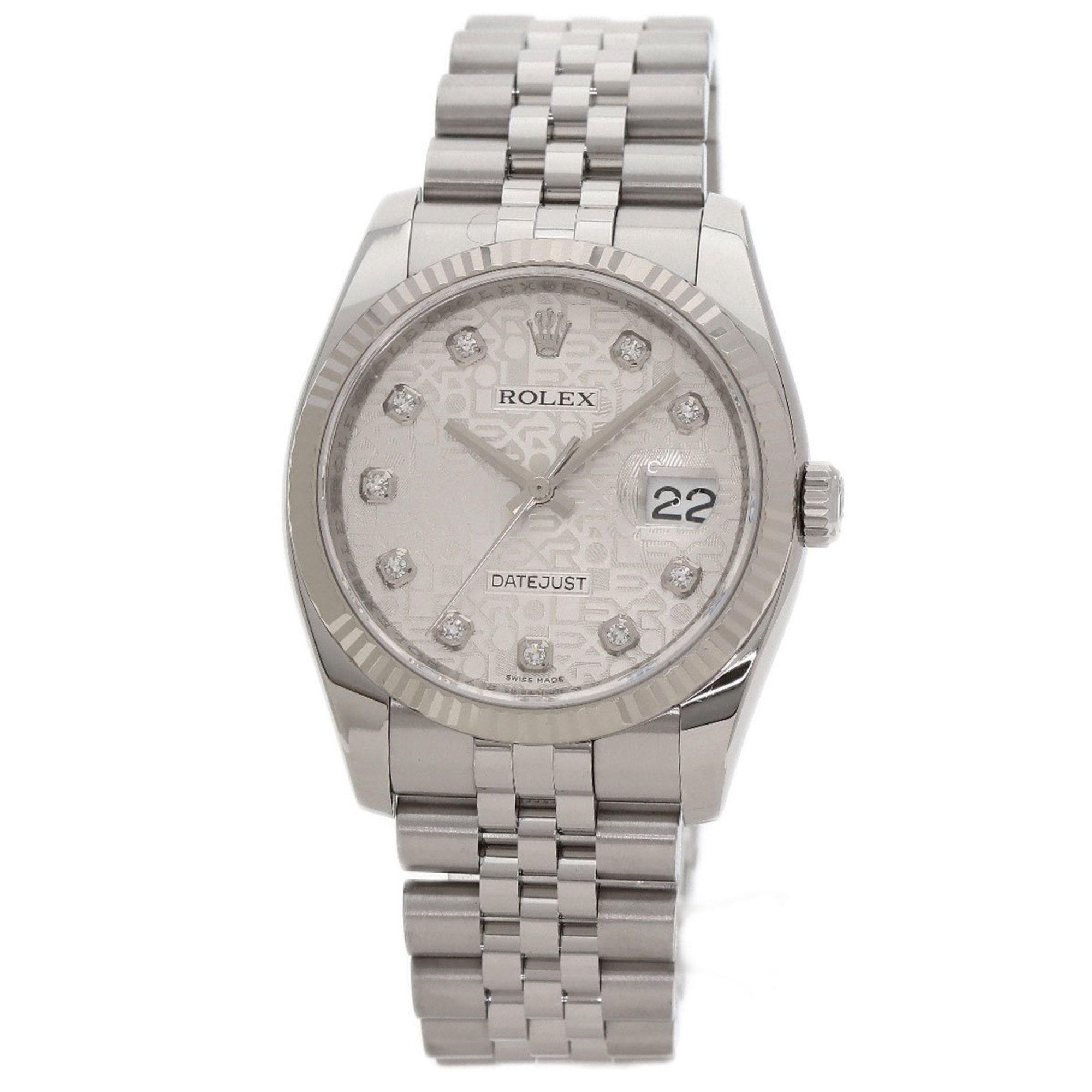 Rolex 116234G Datejust 10-Piece Diamond Watch in Stainless Steel/SS/18K White Gold for Men
