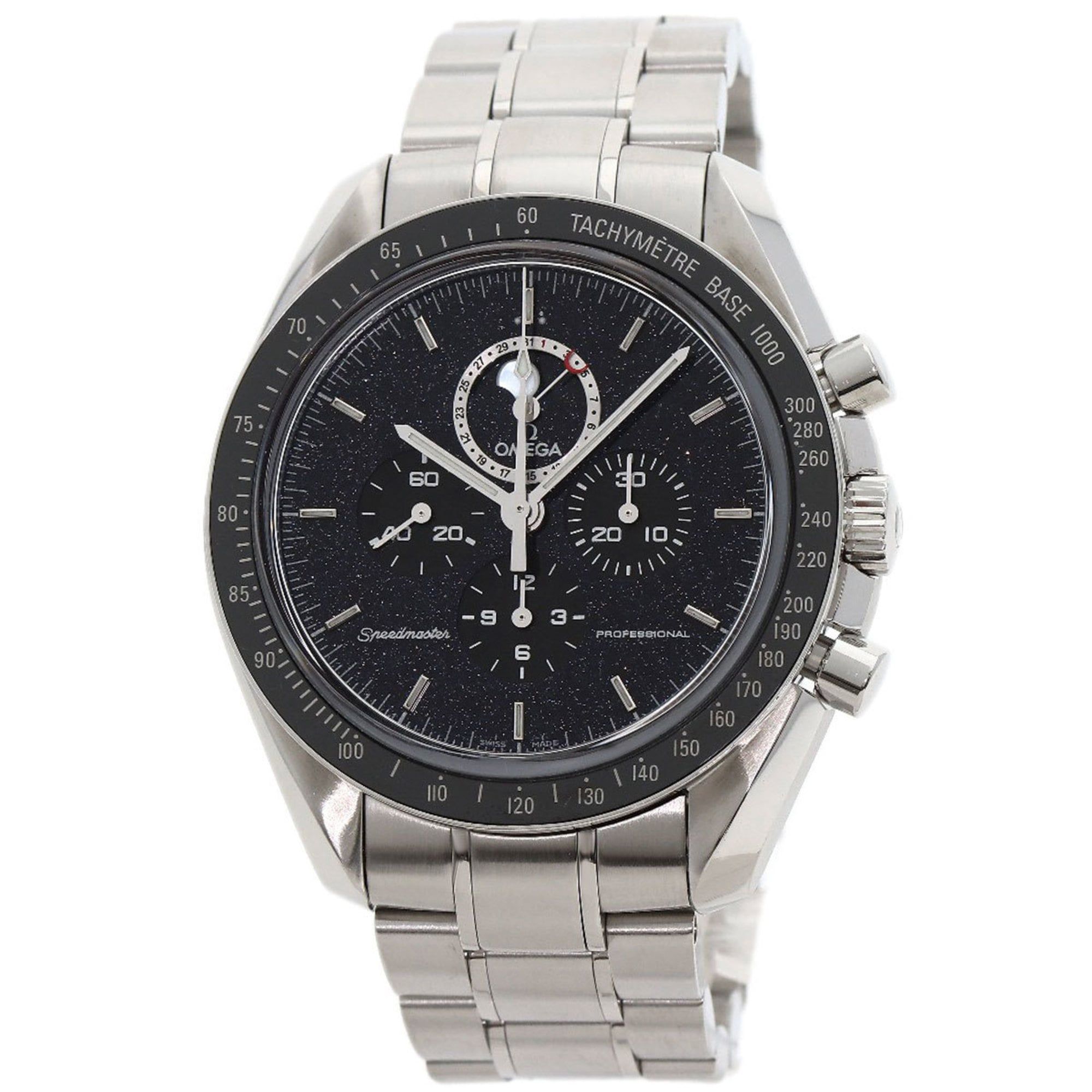 OMEGA 311.33.44.32.01.001 Speedmaster Aventurine Moon Phase Watch Stainless Steel SS Men's