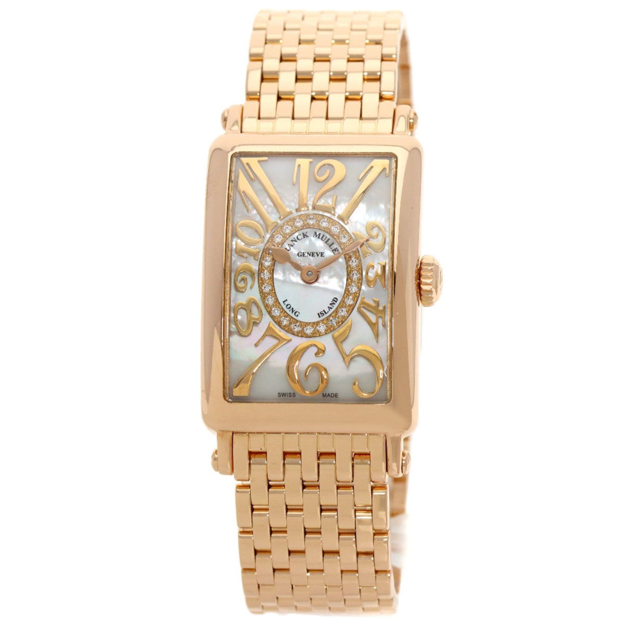 Franck Muller 902QZRELMOP CD1R Long Island Diamond Mother-of-Pearl Watch in 18K Pink Gold/18KPG for