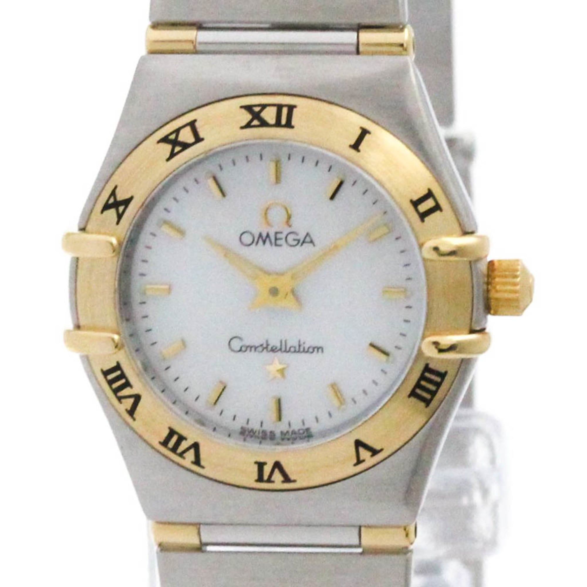 OMEGA Constellation MOP 18K Gold Steel Ladies Watch 1362.70 Polished