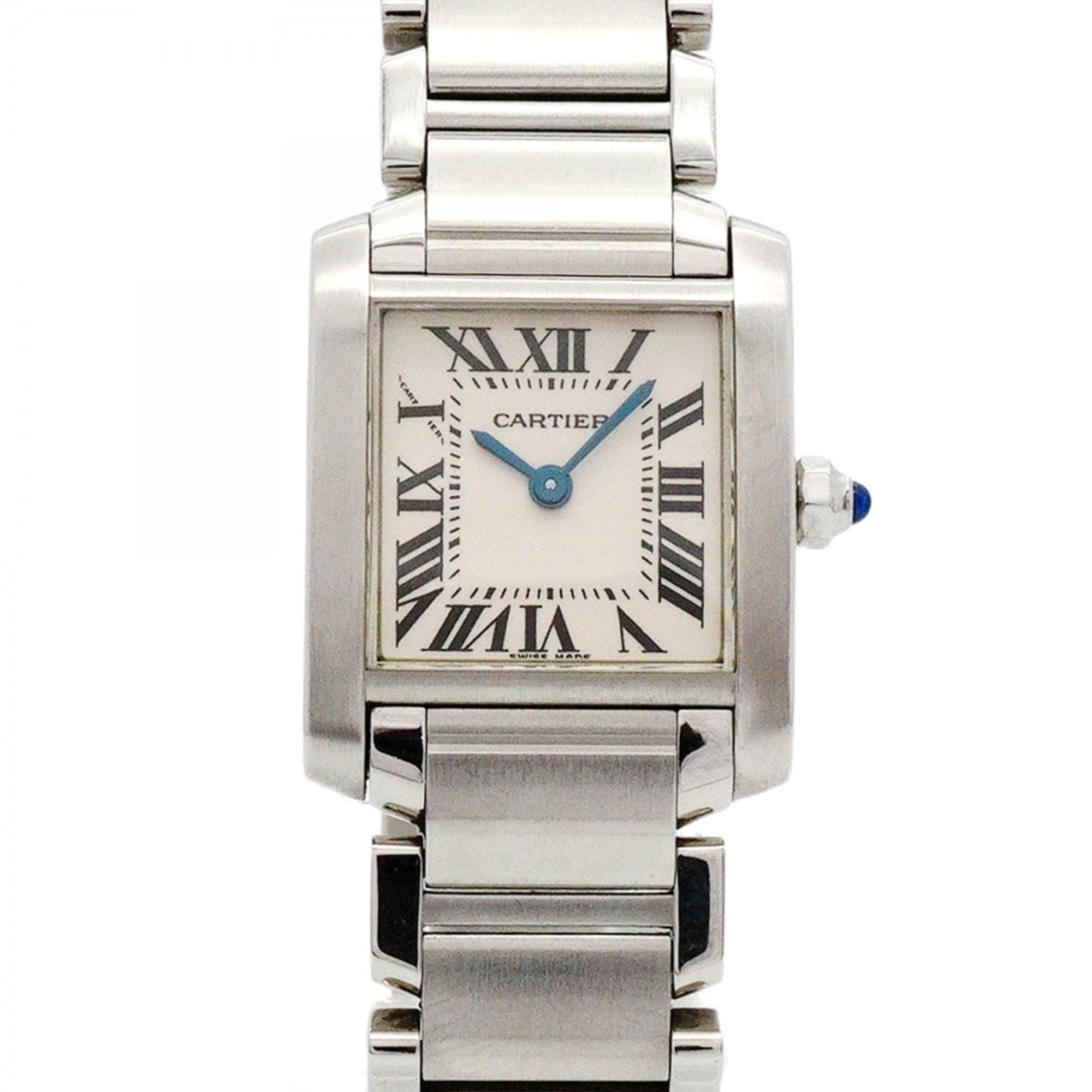 Cartier Tank Française SM W51008Q3 White Dial Women's Watch