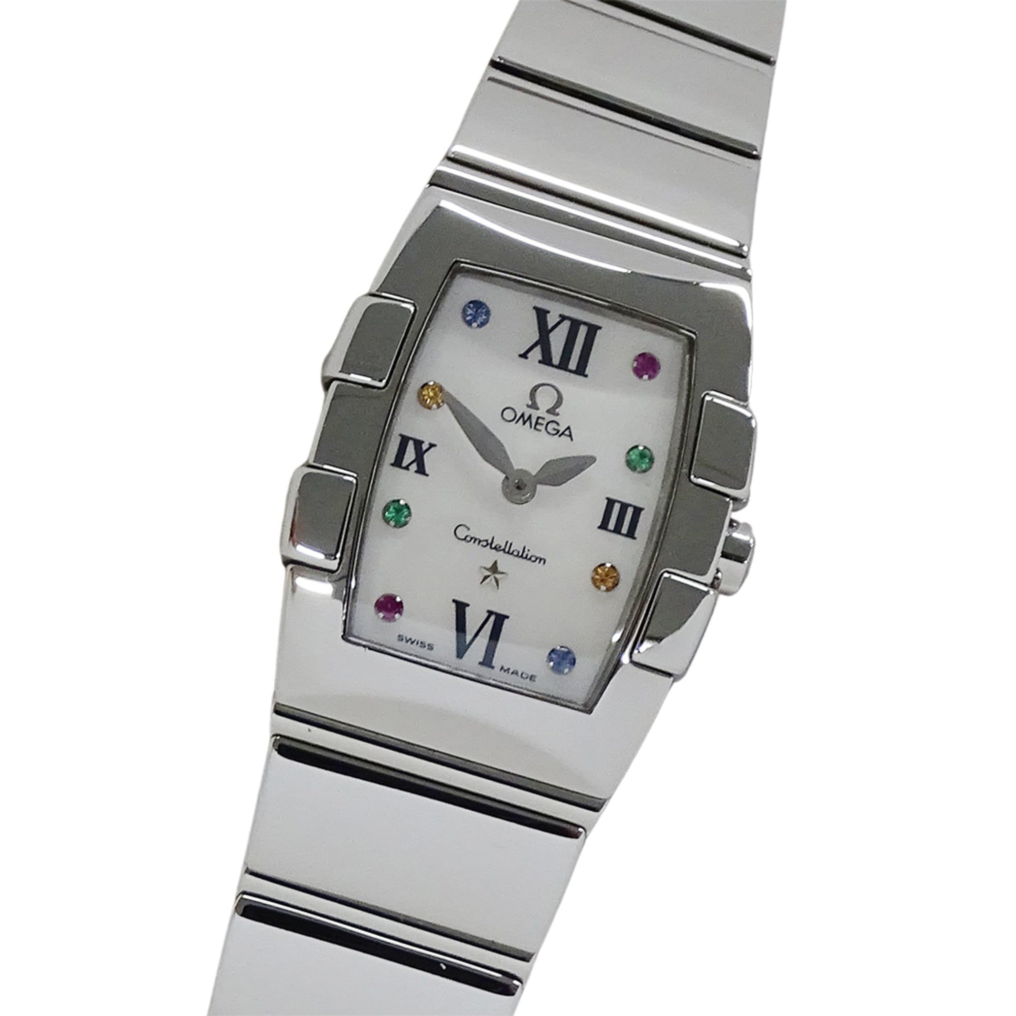 OMEGA Constellation Mini Quadrella 1584.79 Ladies' Watch Brand Shell Quartz QZ Stainless Steel SS Si