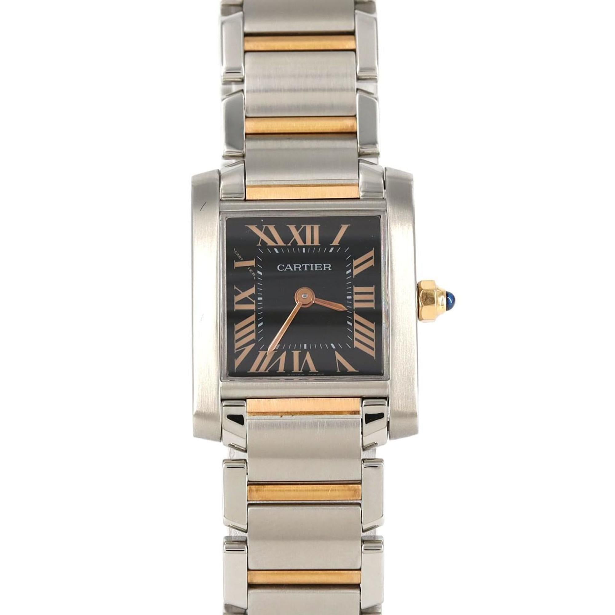 Cartier Tank Française SM PG Combination 2009 Christmas Limited Edition W5010001 SSxPG Quartz Wristw