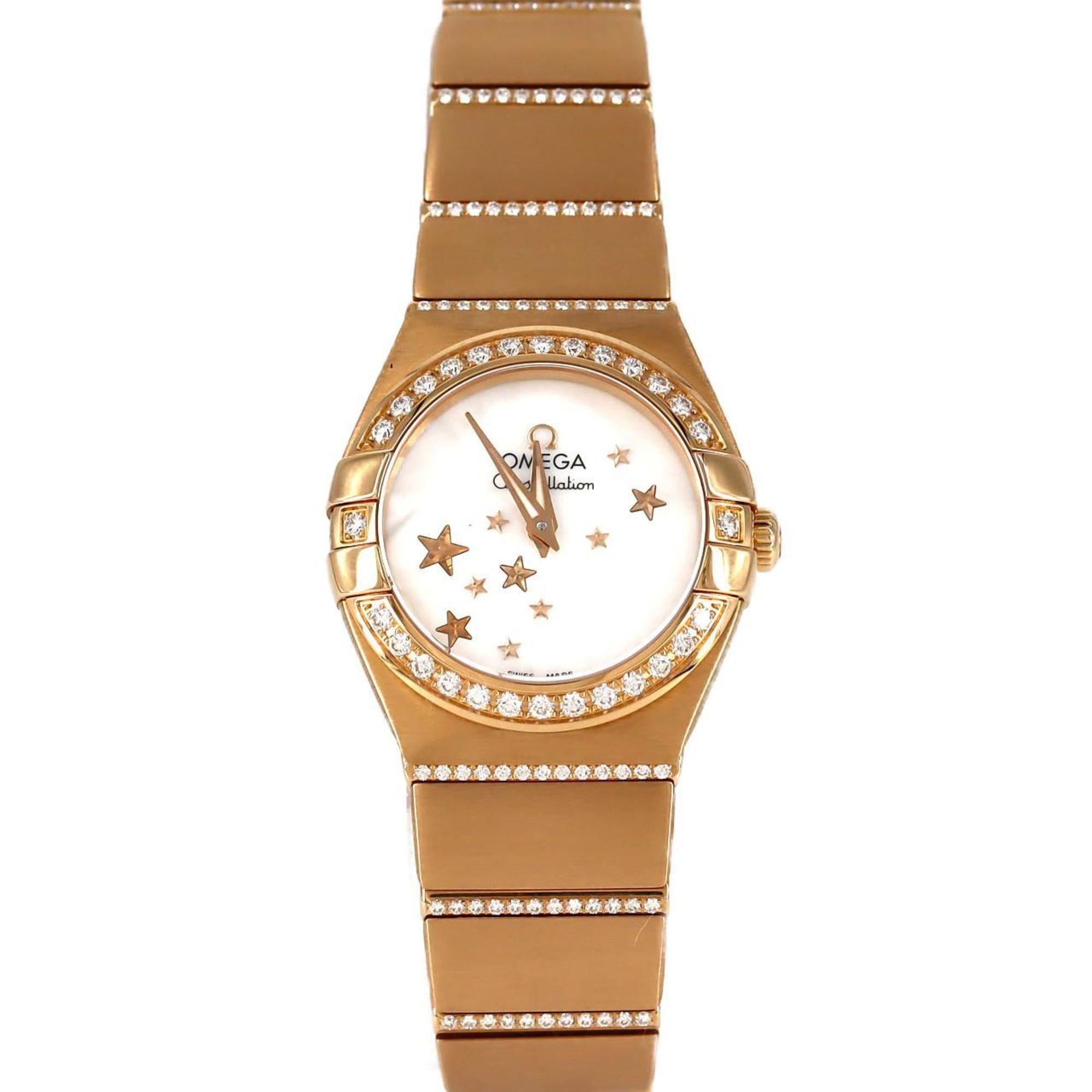 Omega Constellation Brushed RG D Bracelet 123.55.24.60.05.004 PG/RG Quartz Wristwatch