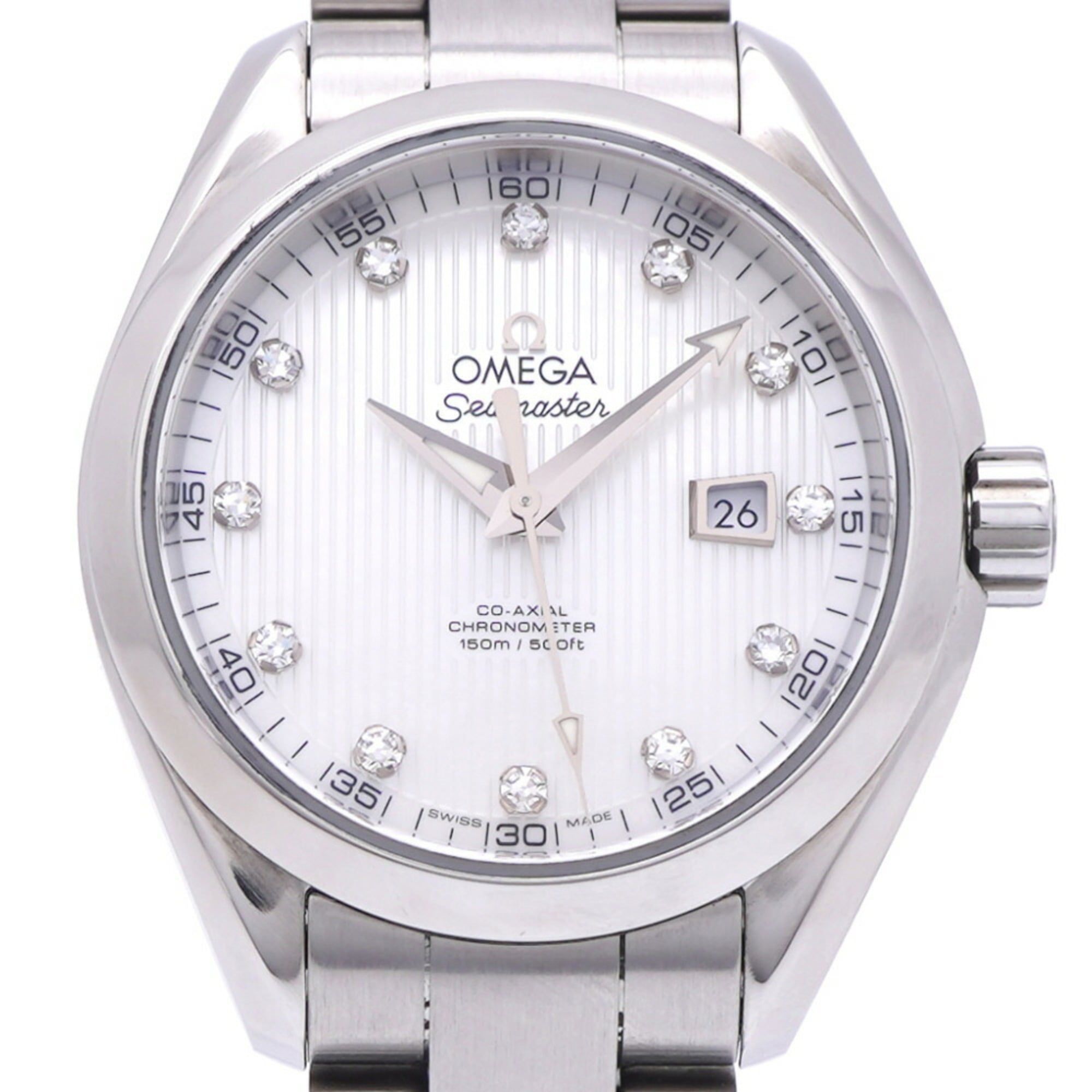 OMEGA Seamaster Aqua Terra 12P Diamond Co-Axial 231.10.34.20.55.001 Automatic Watch White Shell 0967