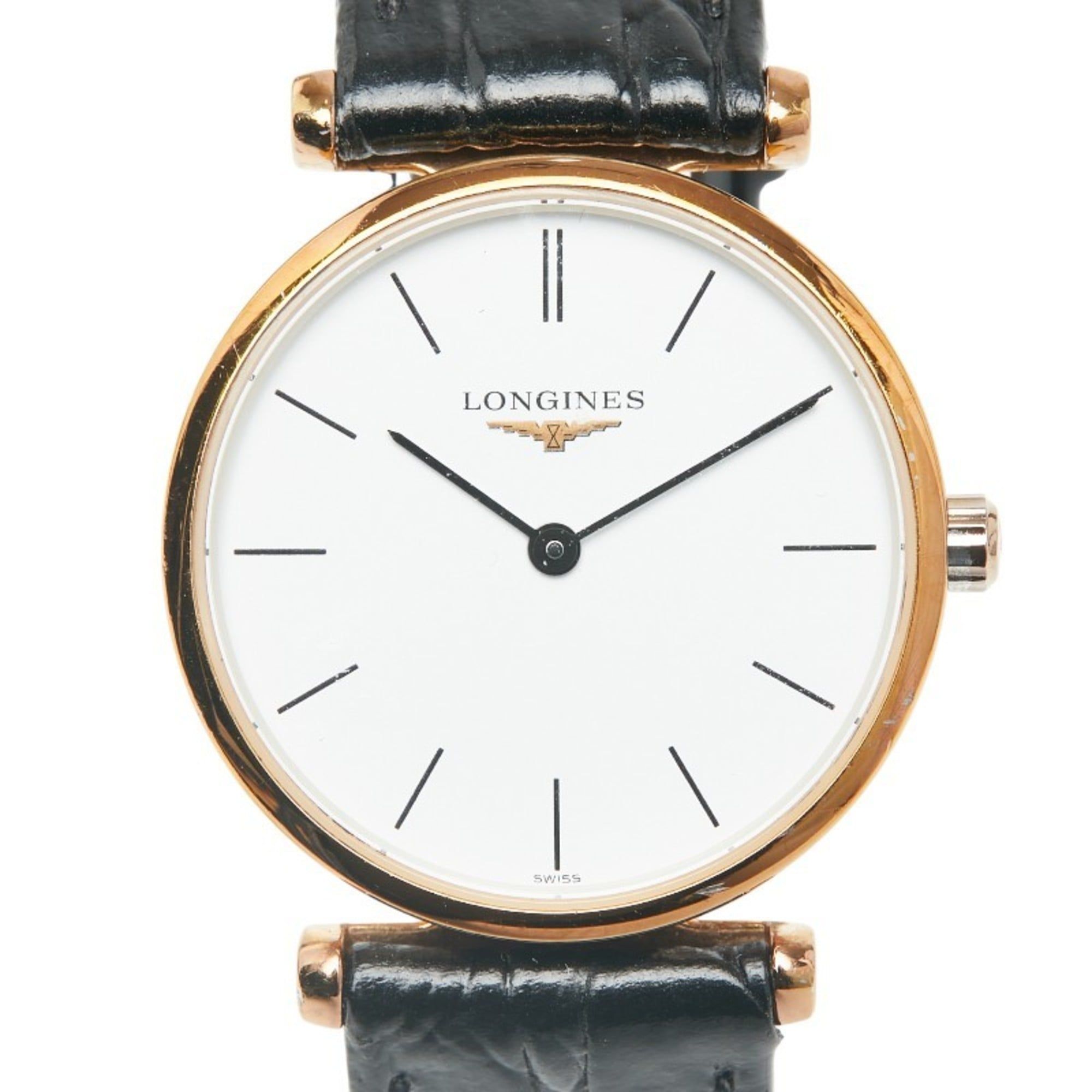 Longines La Grande Classique de Watch L4.209.1, Quartz Movement, White Dial, Stainless Steel, Leathe