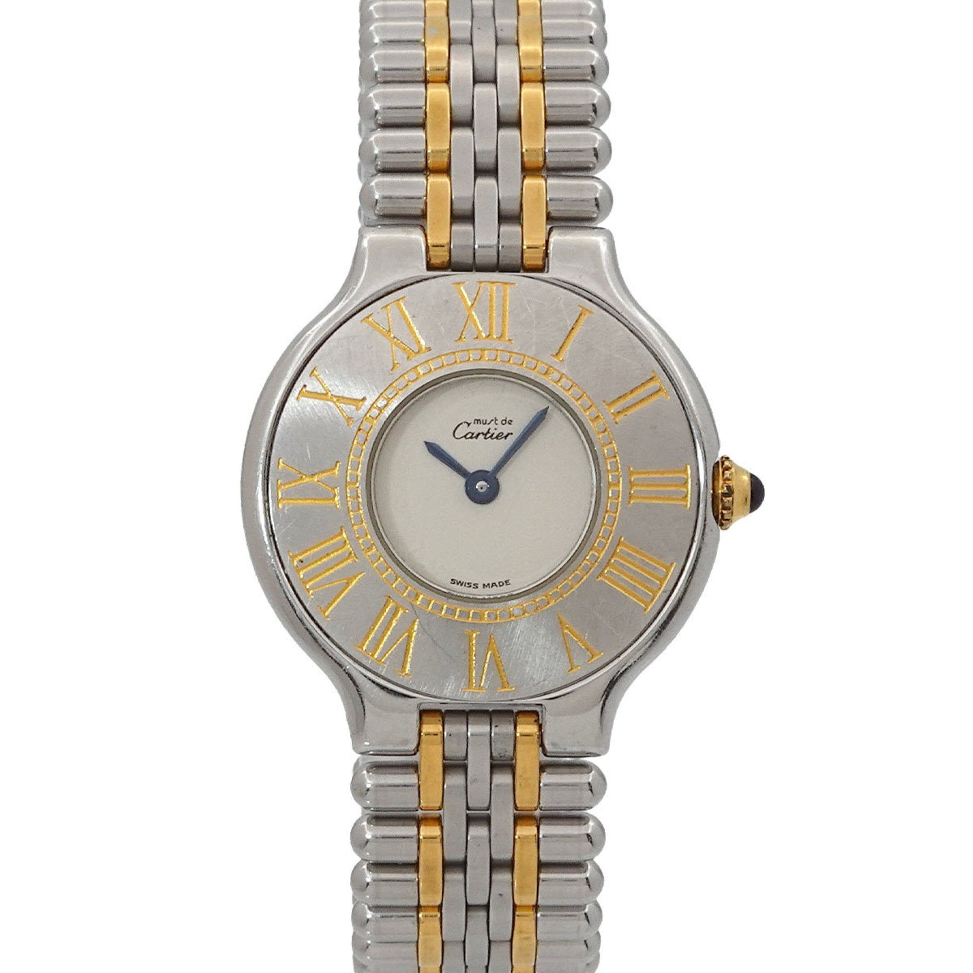 Cartier Must 21 Vantianne Two-tone Watch W10051F4 Women's Ivory Quartz