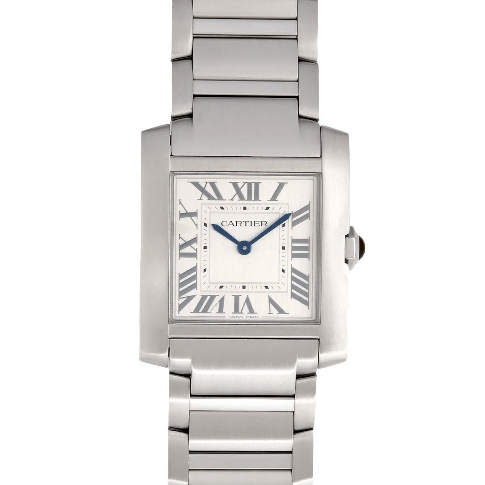 Cartier WSTA0074 Tank Francaise MM Watch Quartz Silver Dial SS Ladies