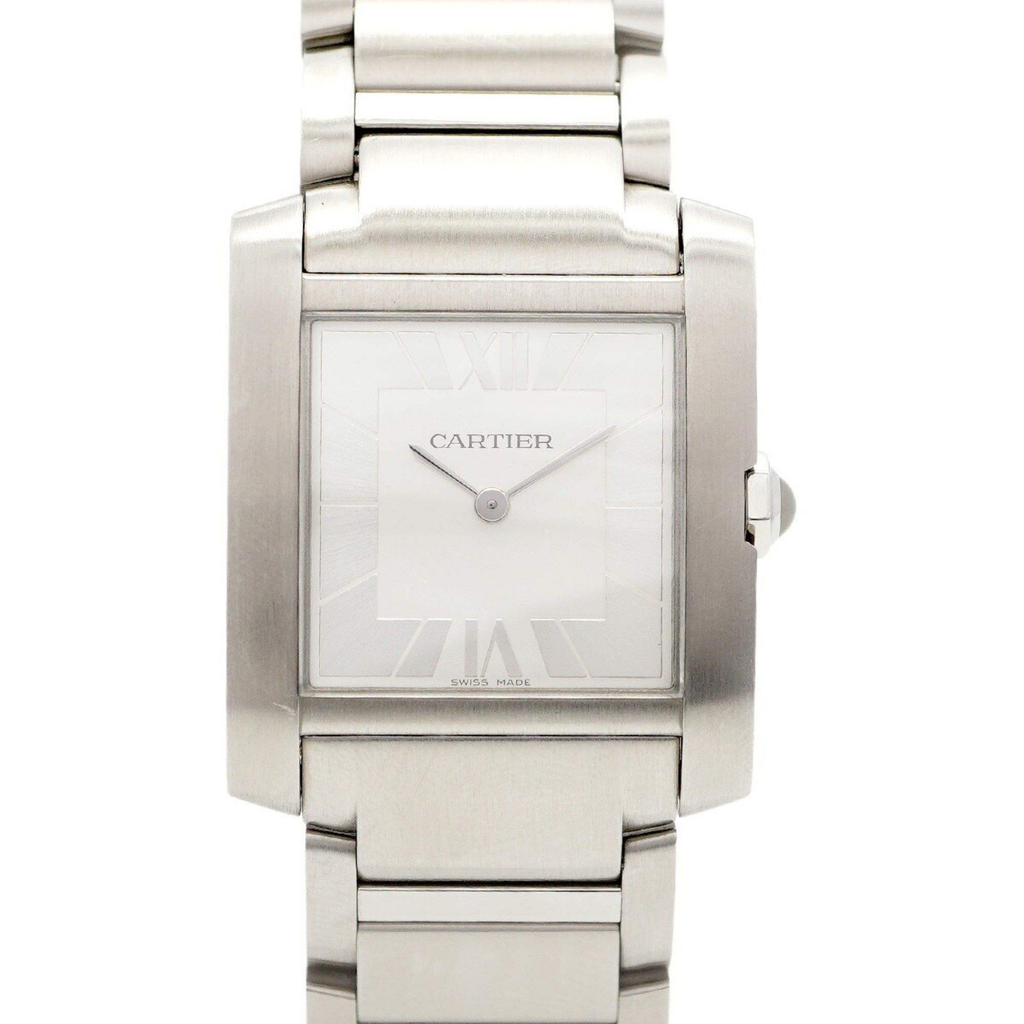 Cartier Tank Française MM WSTA0086 Silver Dial Watch for Men and Women