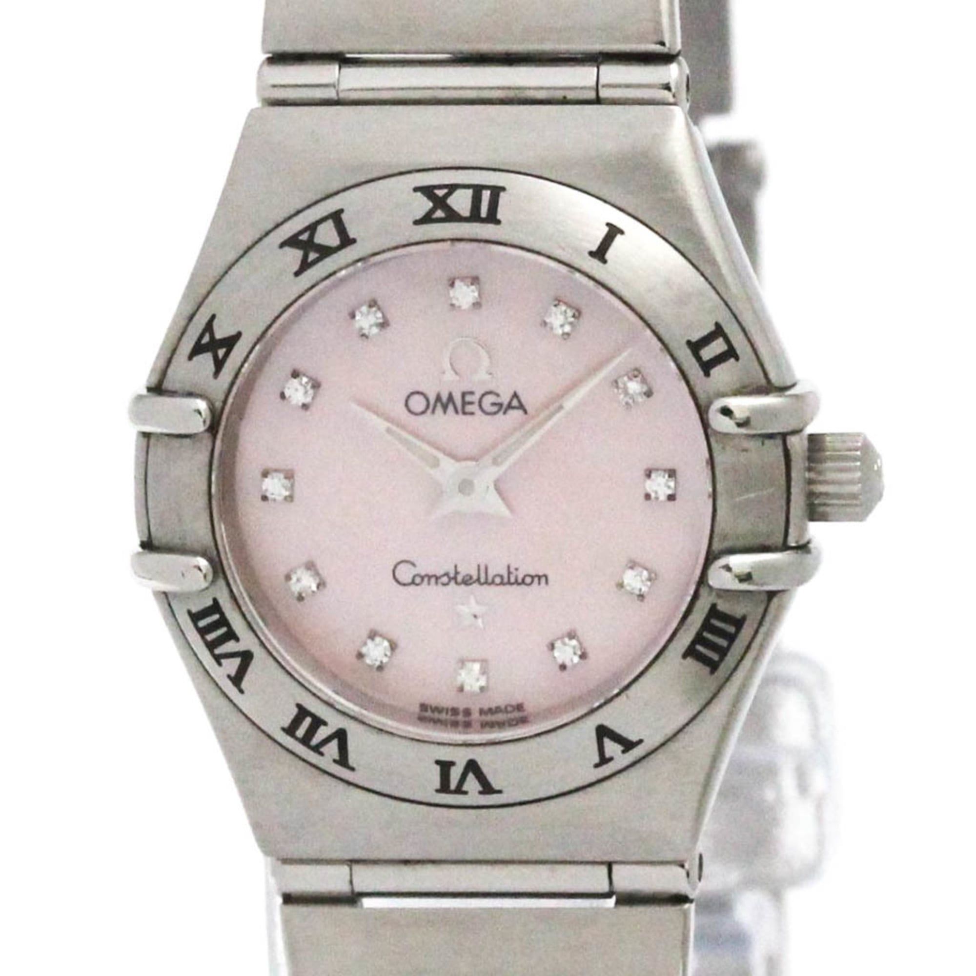OMEGA Constellation Diamond Pink MOP Dial Quartz Watch 1562.65