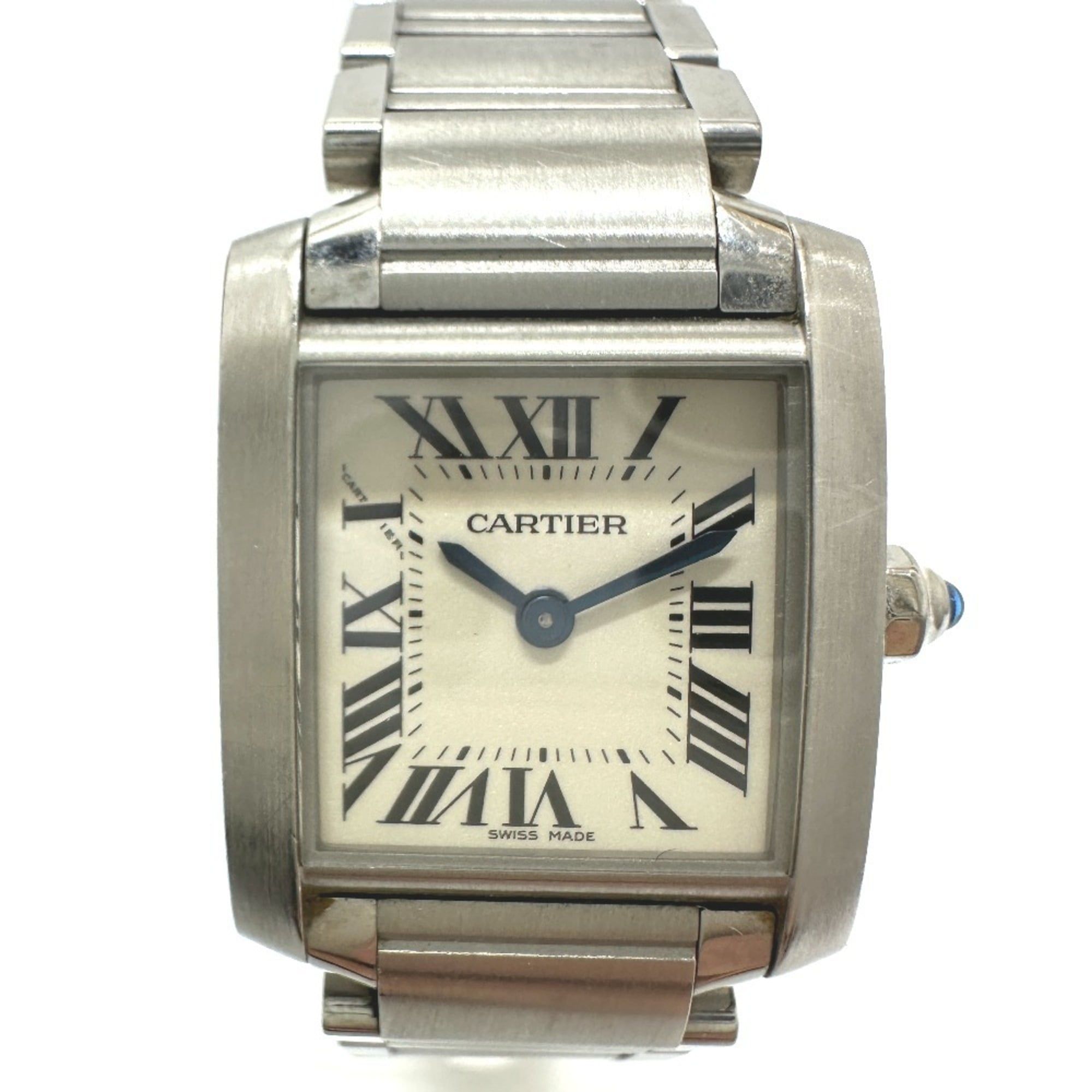CARTIER Tank Française SM Quartz Watch, Stainless Steel, Women's, Silver, W51008Q3