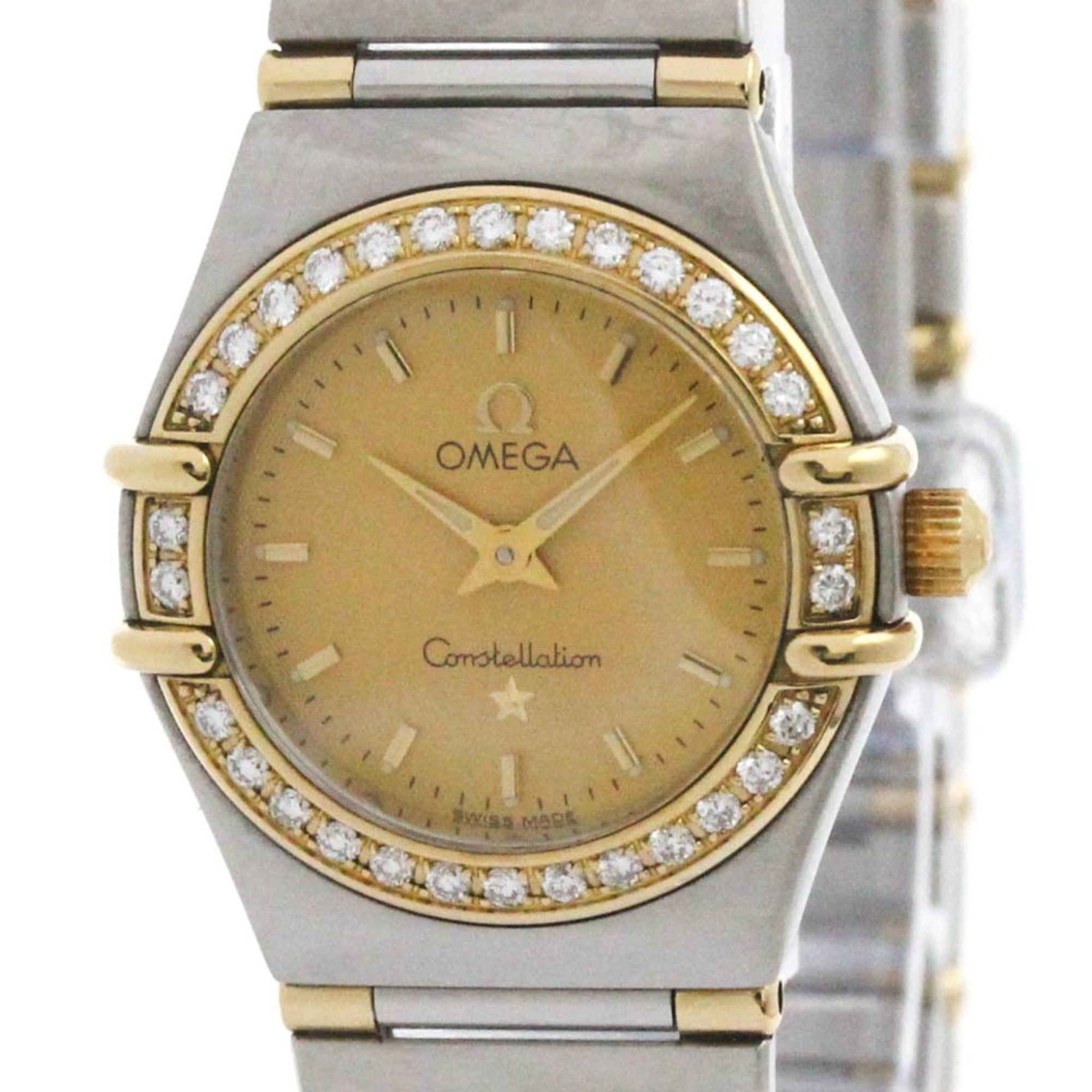 OMEGA Constellation Diamond 18K Gold Steel Watch 1367.10 Polished