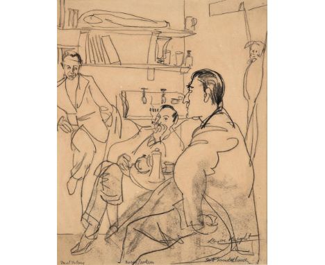 λ DAME LAURA KNIGHT (BRITISH 1877-1970)PAUL SHELBY, BARRY JACKSON, SCOTT SUNDERLANDPencilSigned (lower right) and inscribed a