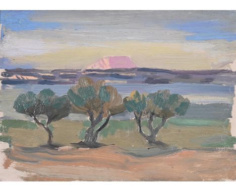 λ AUGUSTUS JOHN (BRITISH 1878-1961)ÉTANG DE BERRE - LA MONT SAINTE VICTOIREOil on panelInscribed (verso)23.5 x 32.5cm (9¼ x 1