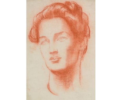 λ FRANK DOBSON (BRITISH 1886-1963)PORTRAIT OF A YOUNG WOMAN  Red chalk34.5 x 23.5cm (13½ x 9¼ in.)Provenance:The Artist's Est