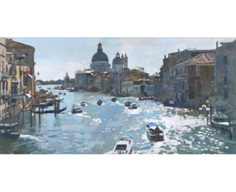 λ KEN HOWARD (BRITISH 1932-2022)THE GRAND CANAL FROM THE ACADEMIE BRIDGE  Oil on canvasSigned (lower right)60.5 x 121.5cm (23