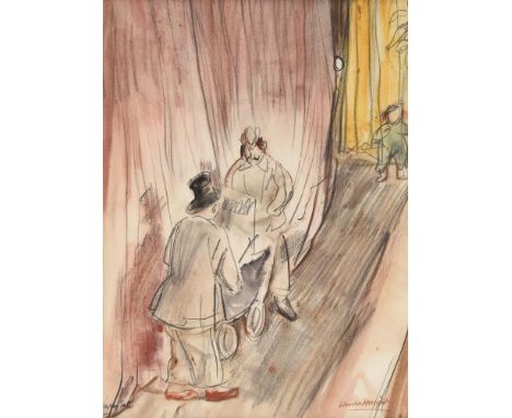 λ DAME LAURA KNIGHT (BRITISH 1877-1970) HARRY TATE AT THE COLISEUM Pencil and watercolour Signed (lower right) and inscribed 