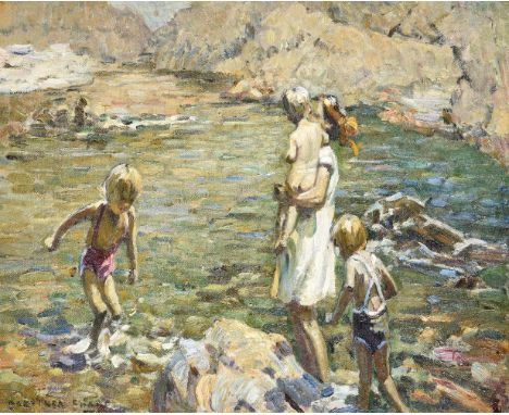 λ DOROTHEA SHARP (BRITISH 1874-1955)THE ROCK POOLOil on canvasSigned (lower left)64 x 76.5cm (25 x 30 in.)Provenance:Sale, Ch