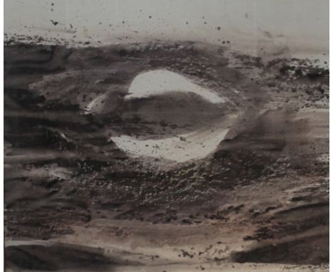 Patrick Scott HRHA (1921-2014)
LIGHT OVER BOG
Ink wash, 27 1/2" x 31 1/4" (70cm x 79.5cm), signed.

Provenance: The Dawson Ga