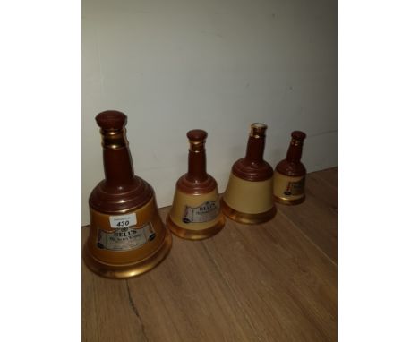 4 WADE BELLS SCOTCH WHISKY BOTTLES