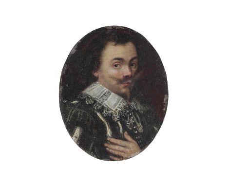 CIRCLE OF GONZALEZ COQUES (1614-1684), Portrait miniature of a gentleman, by repute Ernest I 'The Pious' Founder of the House