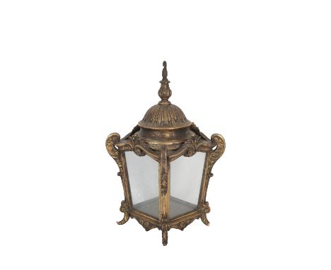 CONTINENTAL CARVED AND GILTWOOD PIER LANTERN IN 18TH CENTURY STYLE, with foliate carved finial above a stop fluted, domed and