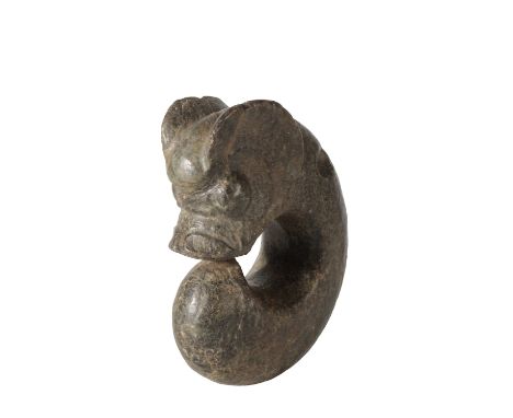 CHINESE JADE CARVING OF A 'PIG-DRAGON', in the Hongshan-style, 17cm high