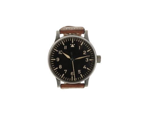 STOWA WORLD WAR TWO GERMAN LUFTWAFFE NAVIGATOR'S OBSERVATION WATCH, circa 1940's, with manual wind movement, the black dial w